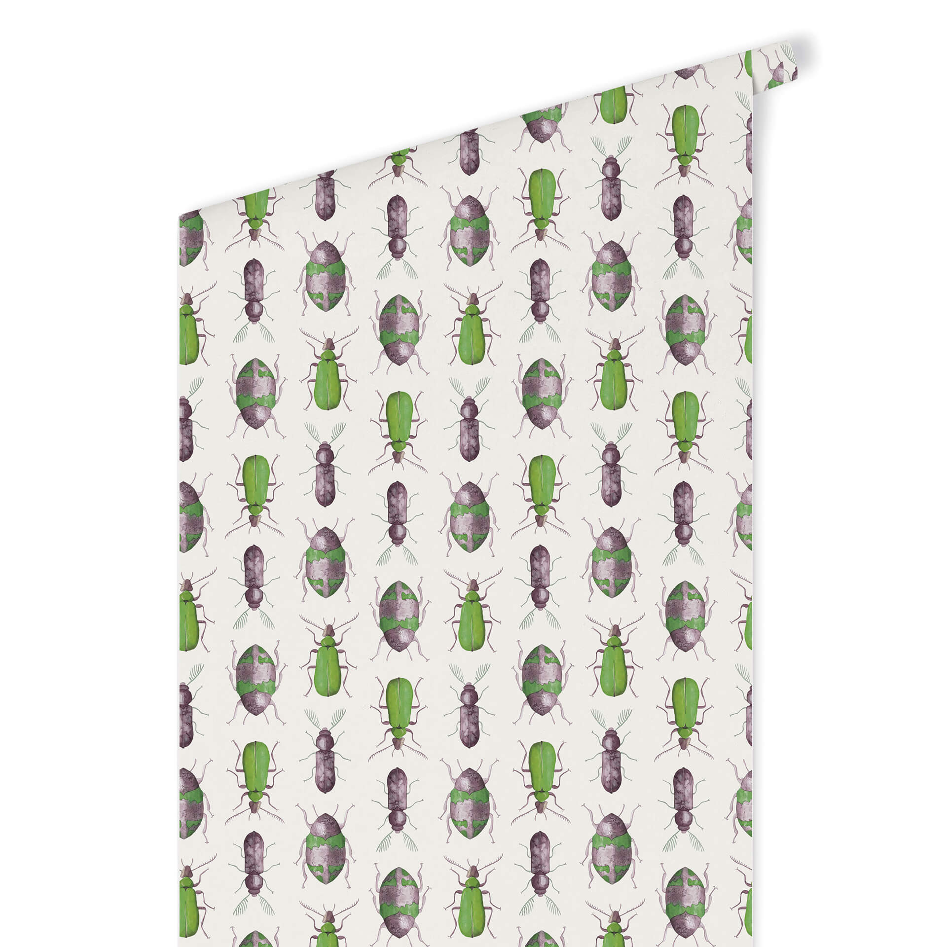 Patroonbehang – Colourful Beetles – groen