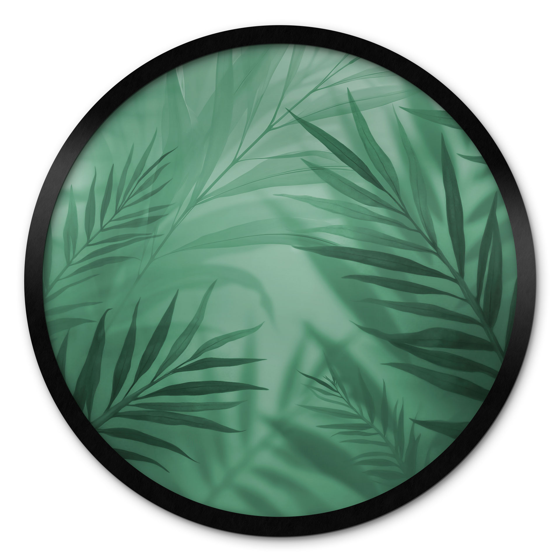 Poster Feuilles de palmier vertes - Rond
