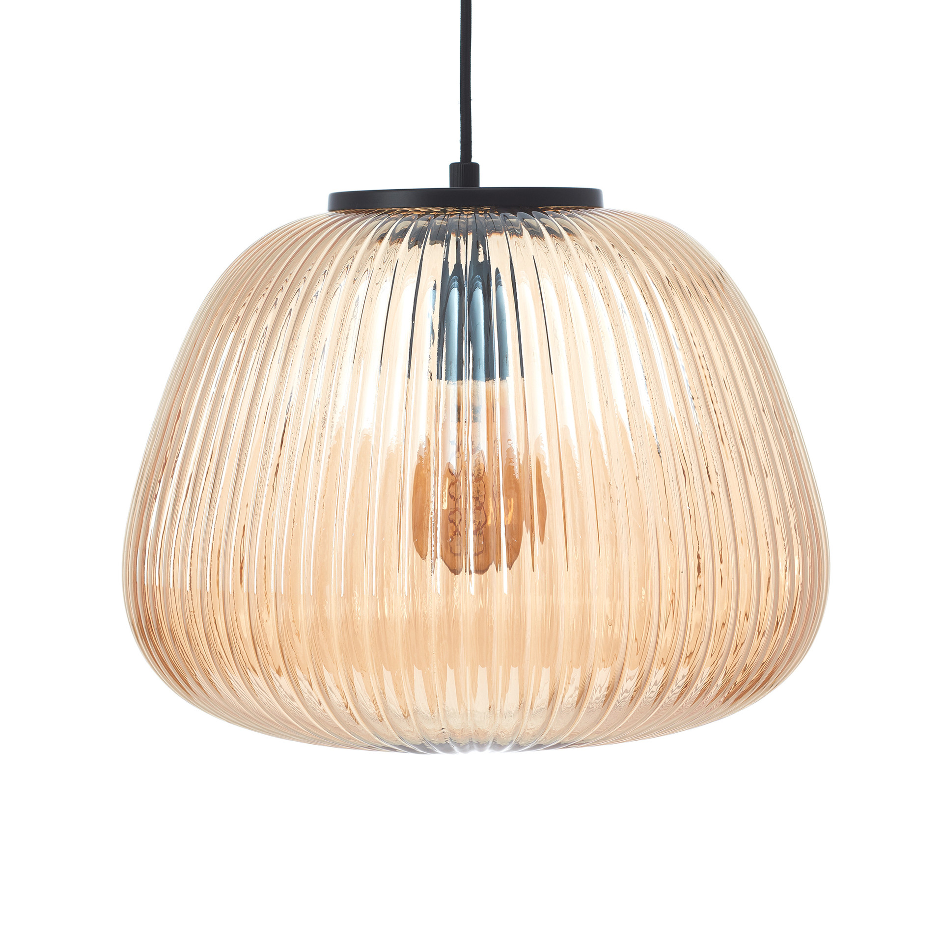 Pendelleuchte Junis, braun, 184 x 35 cm, Glas Pendelleuchte
