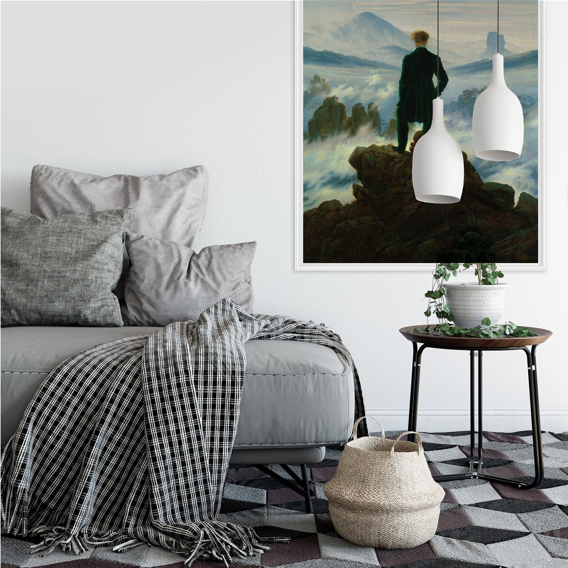 Wallprint Friedrich -  Der Wanderer über dem Nebelmeer