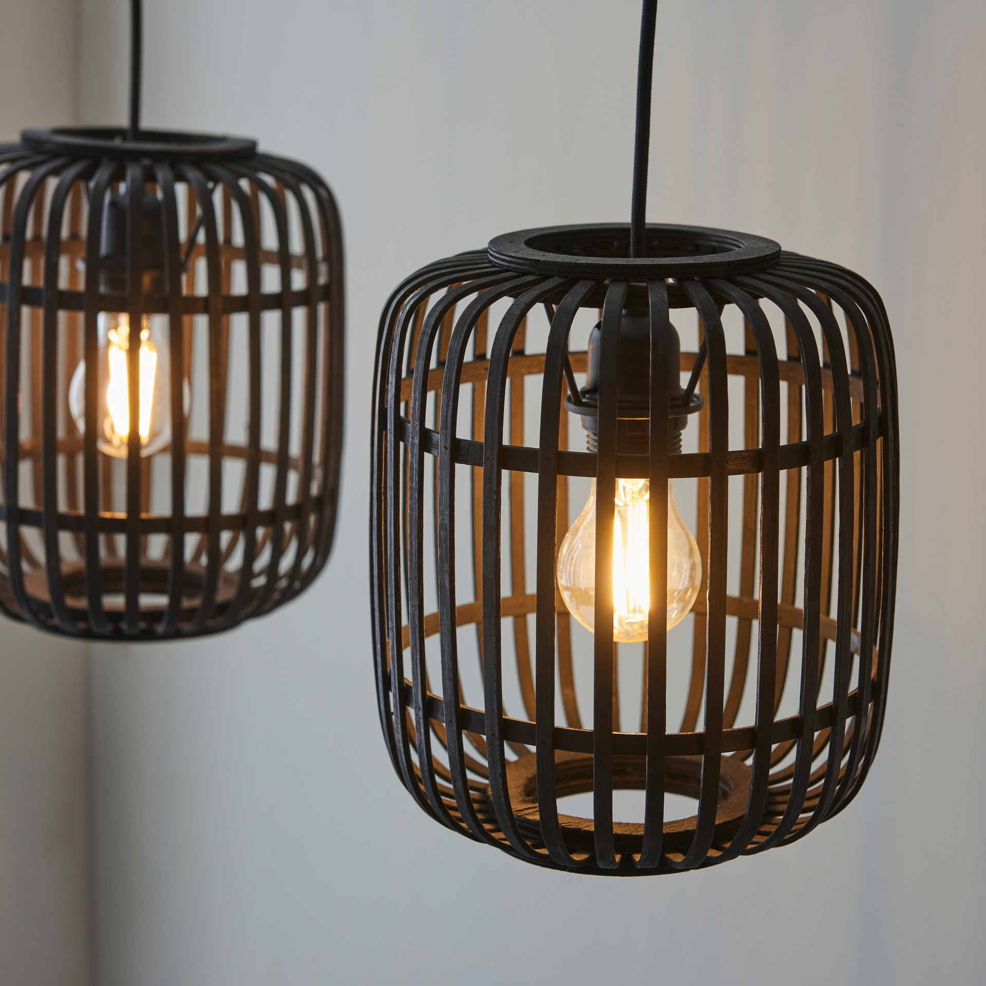 Pendelleuchte Willi, braun, 125 x 105 cm, Bambus Pendellampe