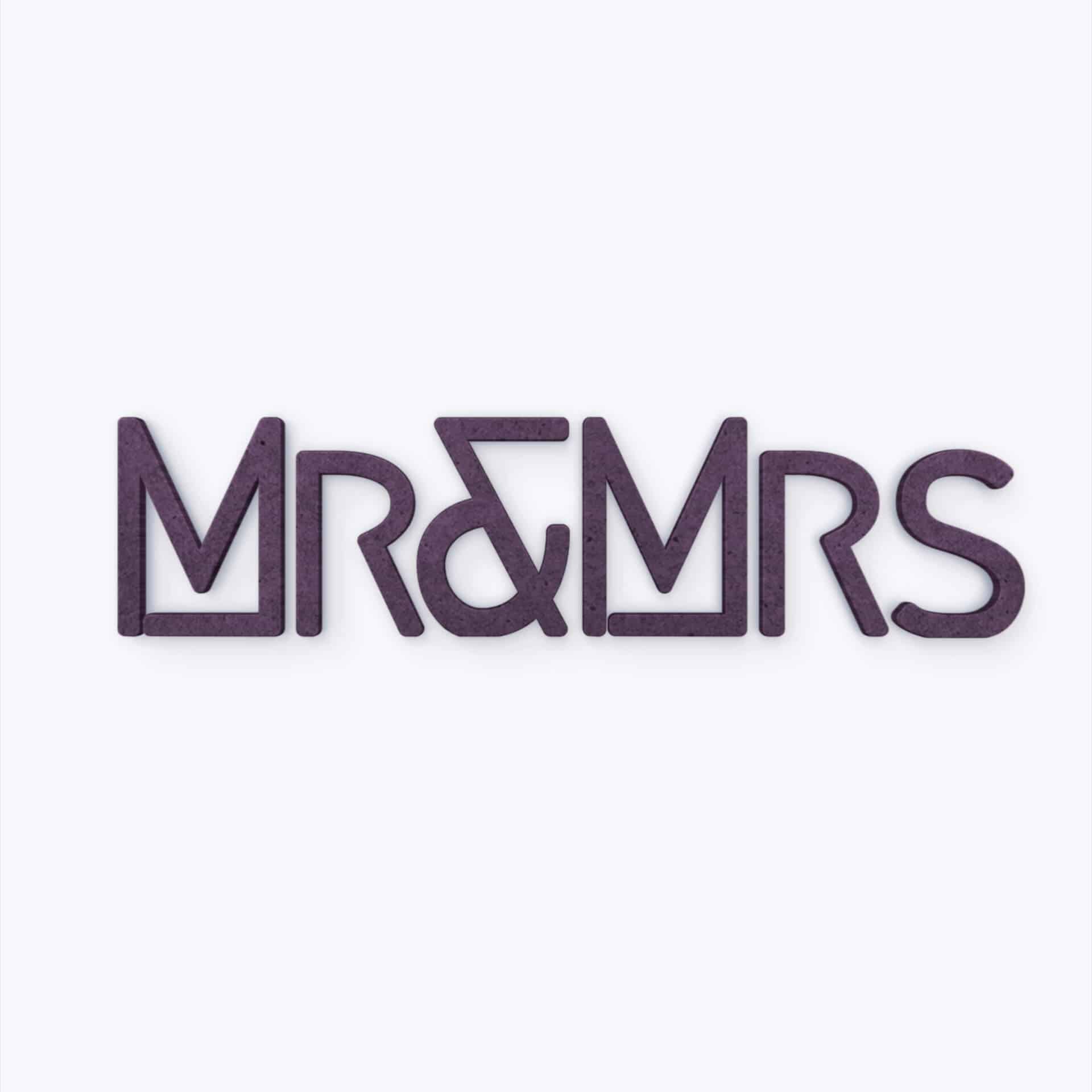 Lettres décoratives en bois MDF - Mr & Mrs Moderne