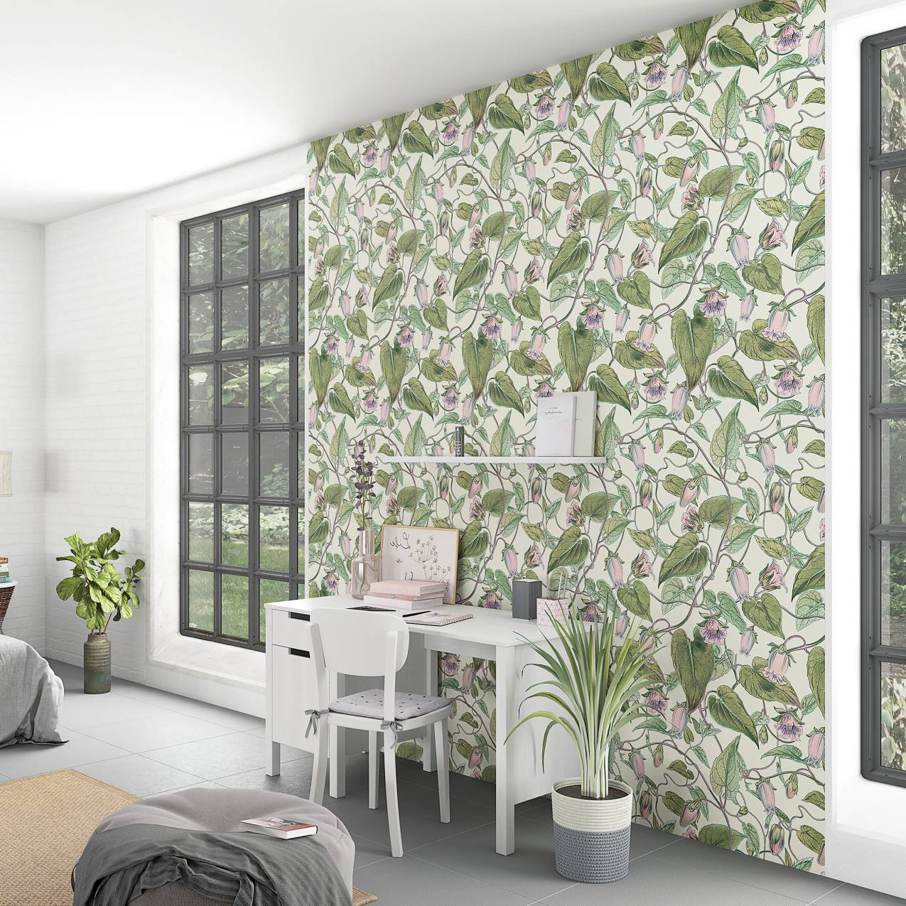 Fotobehang met houteffect, beige strepen 2.70 x 2.12 m