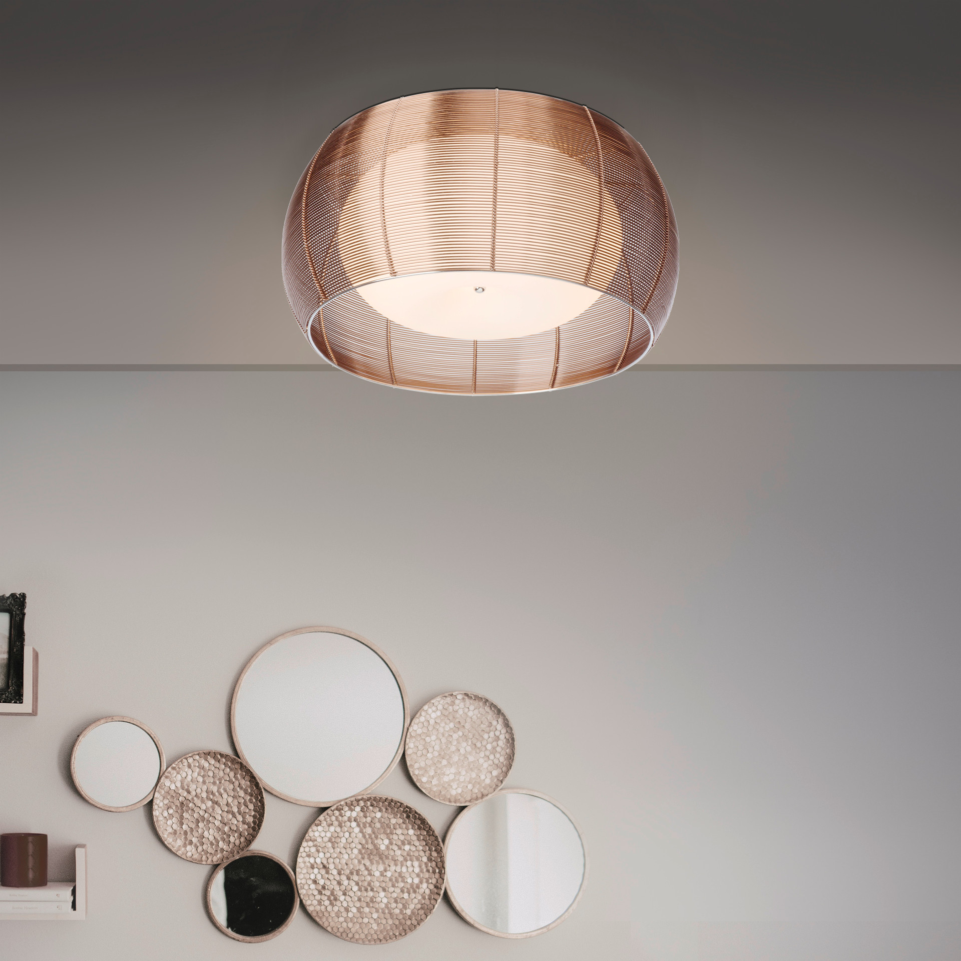 Deckenleuchte Maxime, braun, 26 x 50 cm, Glas Deckenlampe, dimmbar