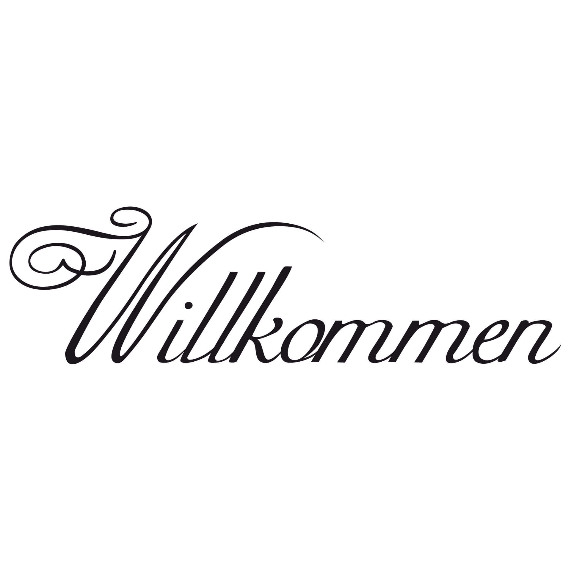 Wandtattoo Willkommen + 5 Haken