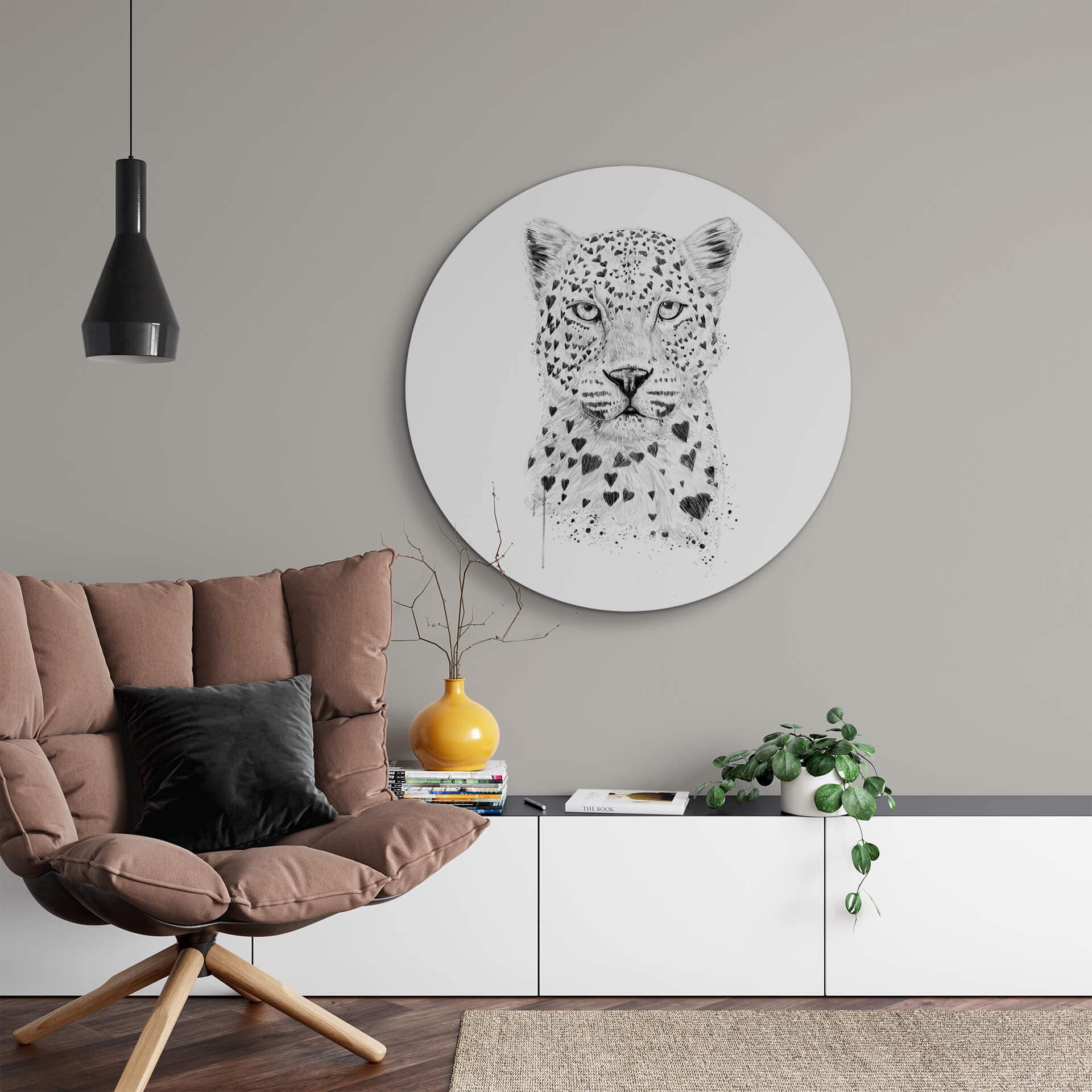 Alu-Dibond Solti - Leopardo - tondo