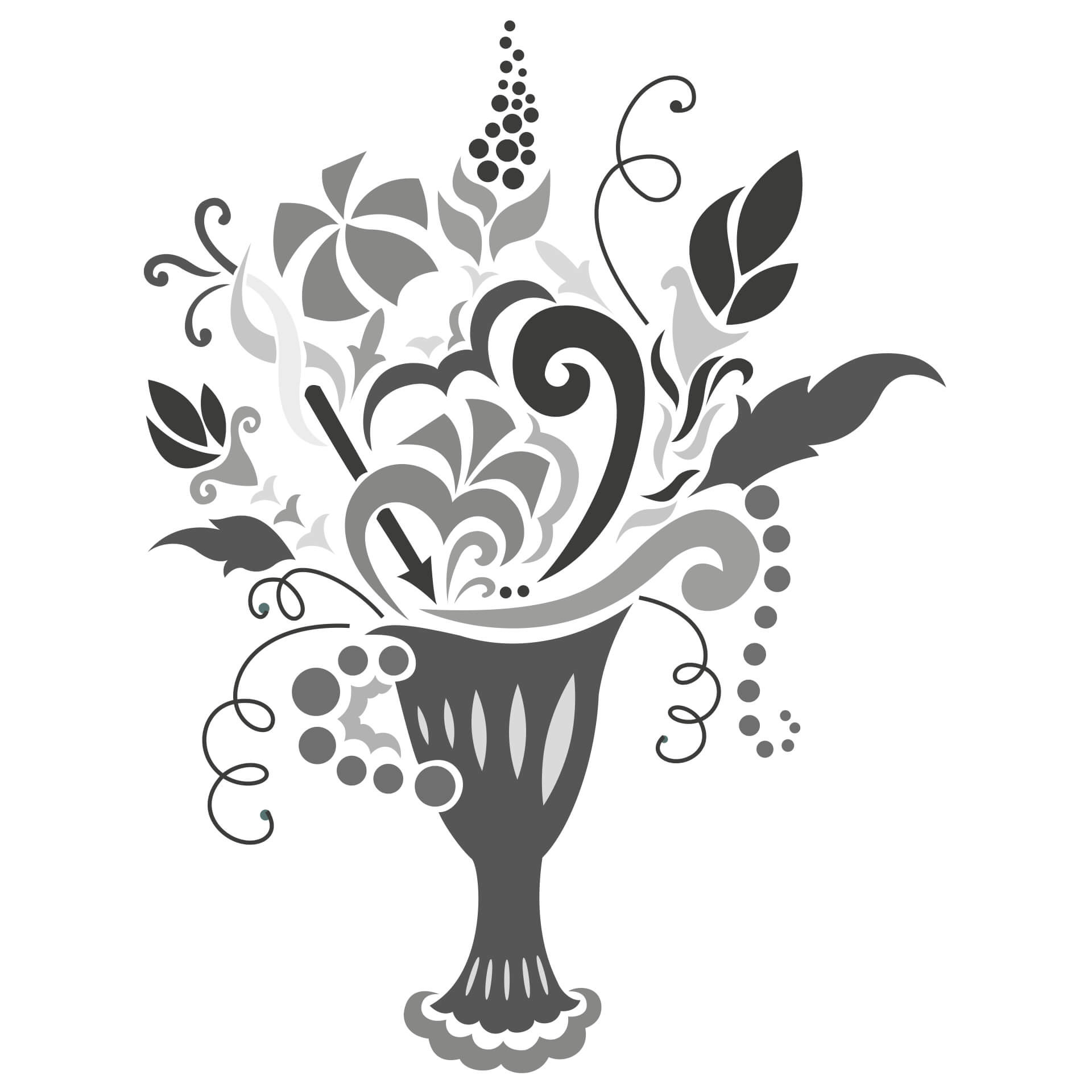 Wallsticker Sølv Buket