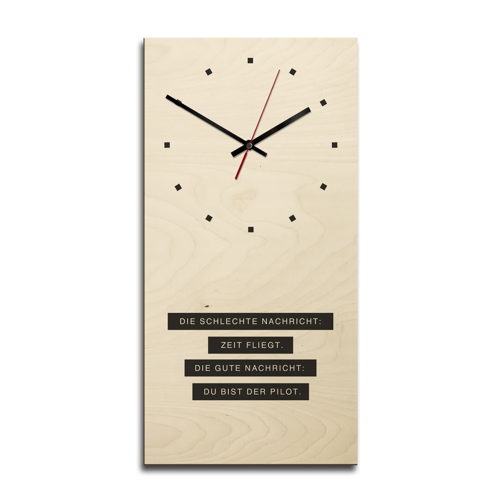 Horloge murale en bois - Du bist der Pilot