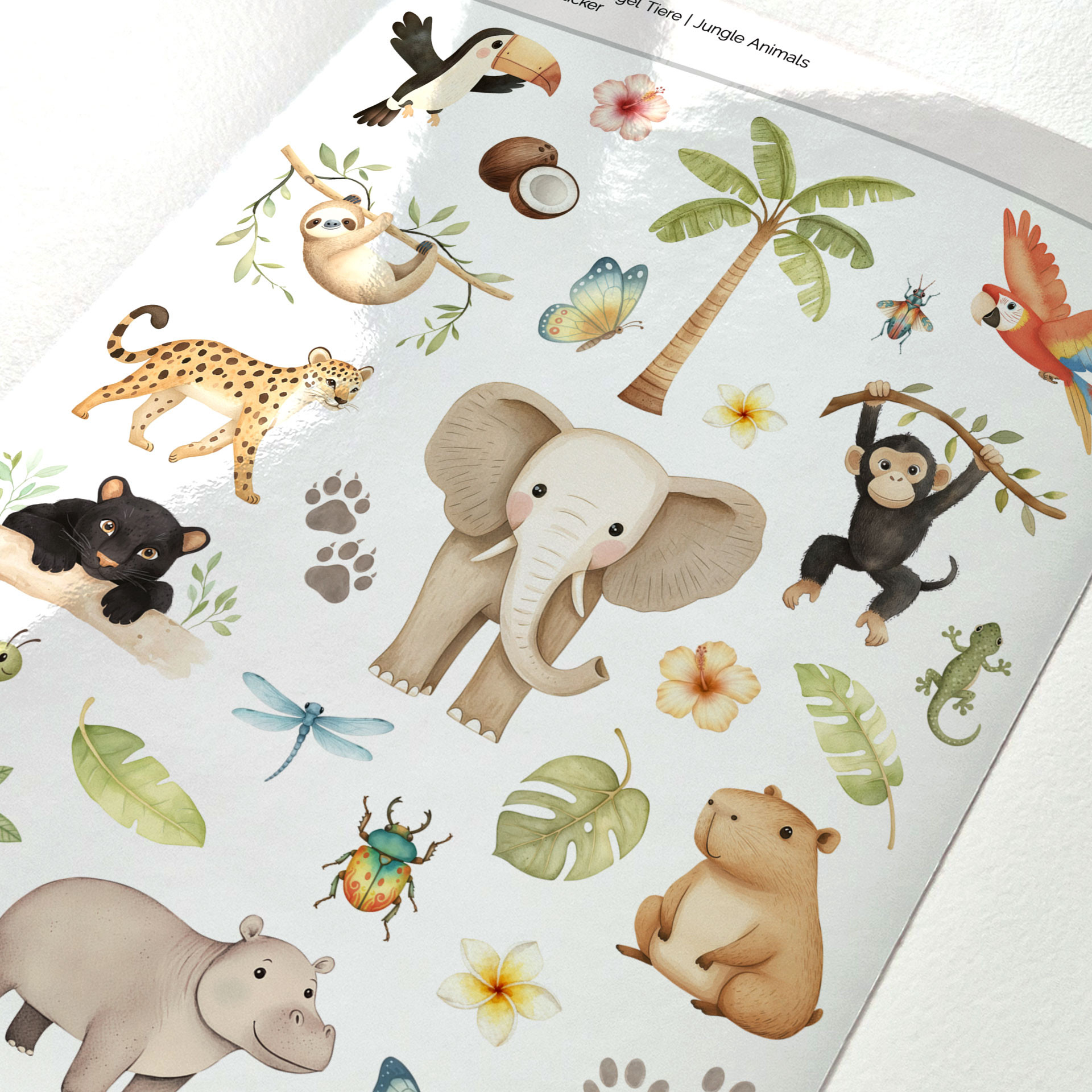 Jungle dieren sticker