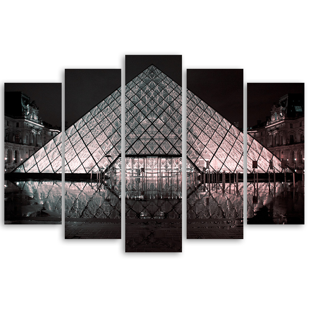 Lærredstryk 5 styk, Louvre Paris Frankrig