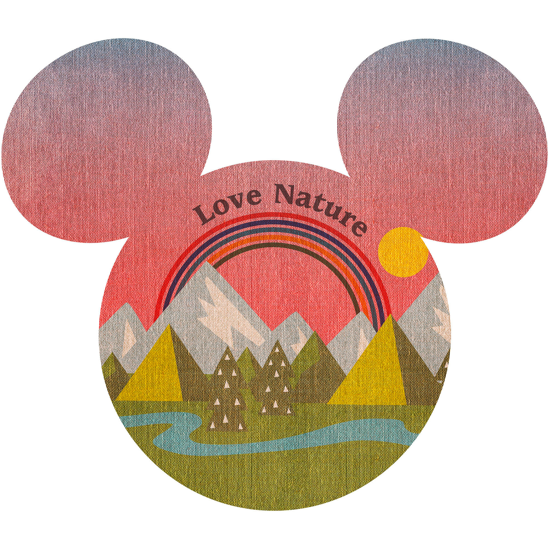zelfklevend behang - Mickey Head Summer Hike - 125 x 125 cm