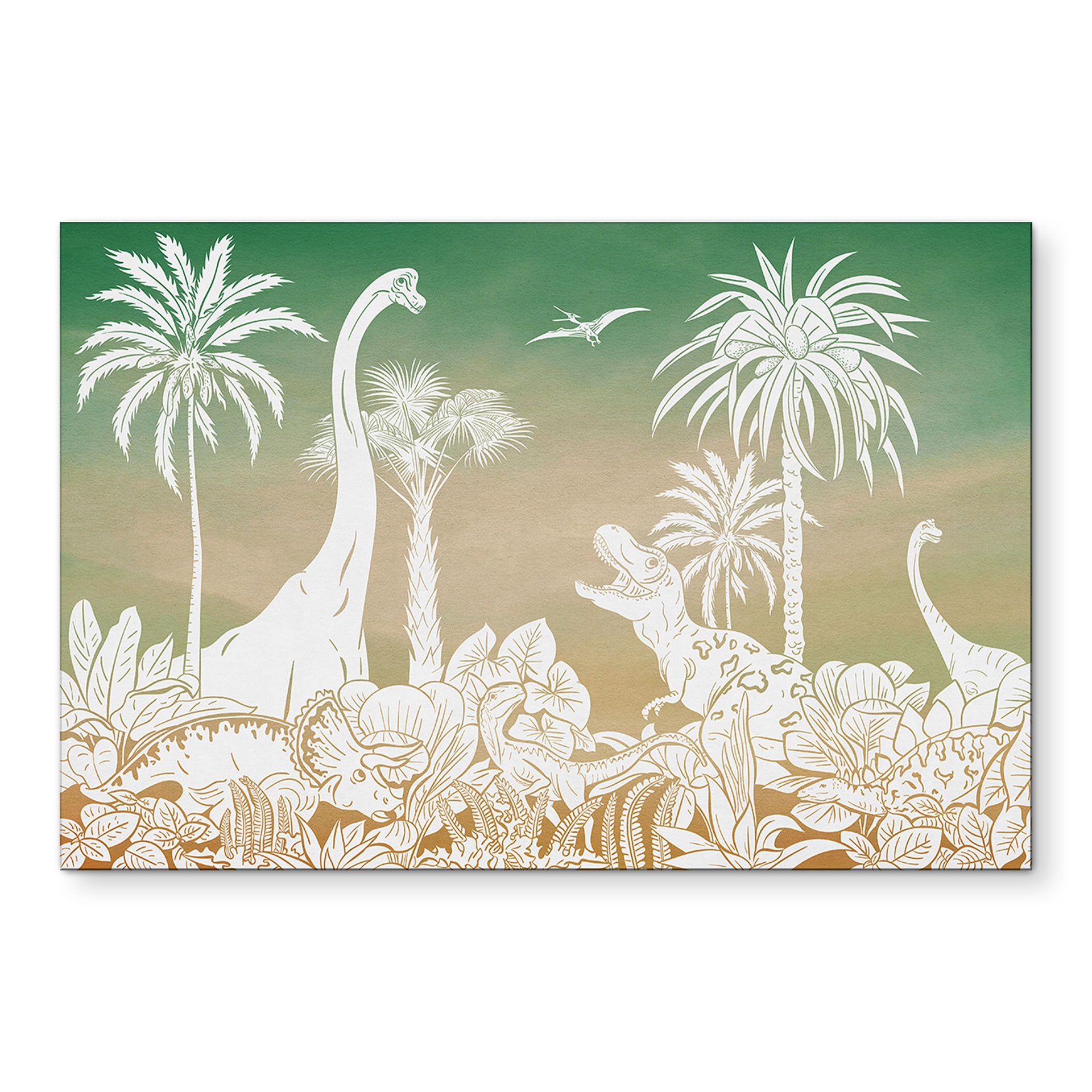 Eventyrrejse til dinosaurerne - Ombre - Kikki Belle – print på aluminium (Alu-Dibond)