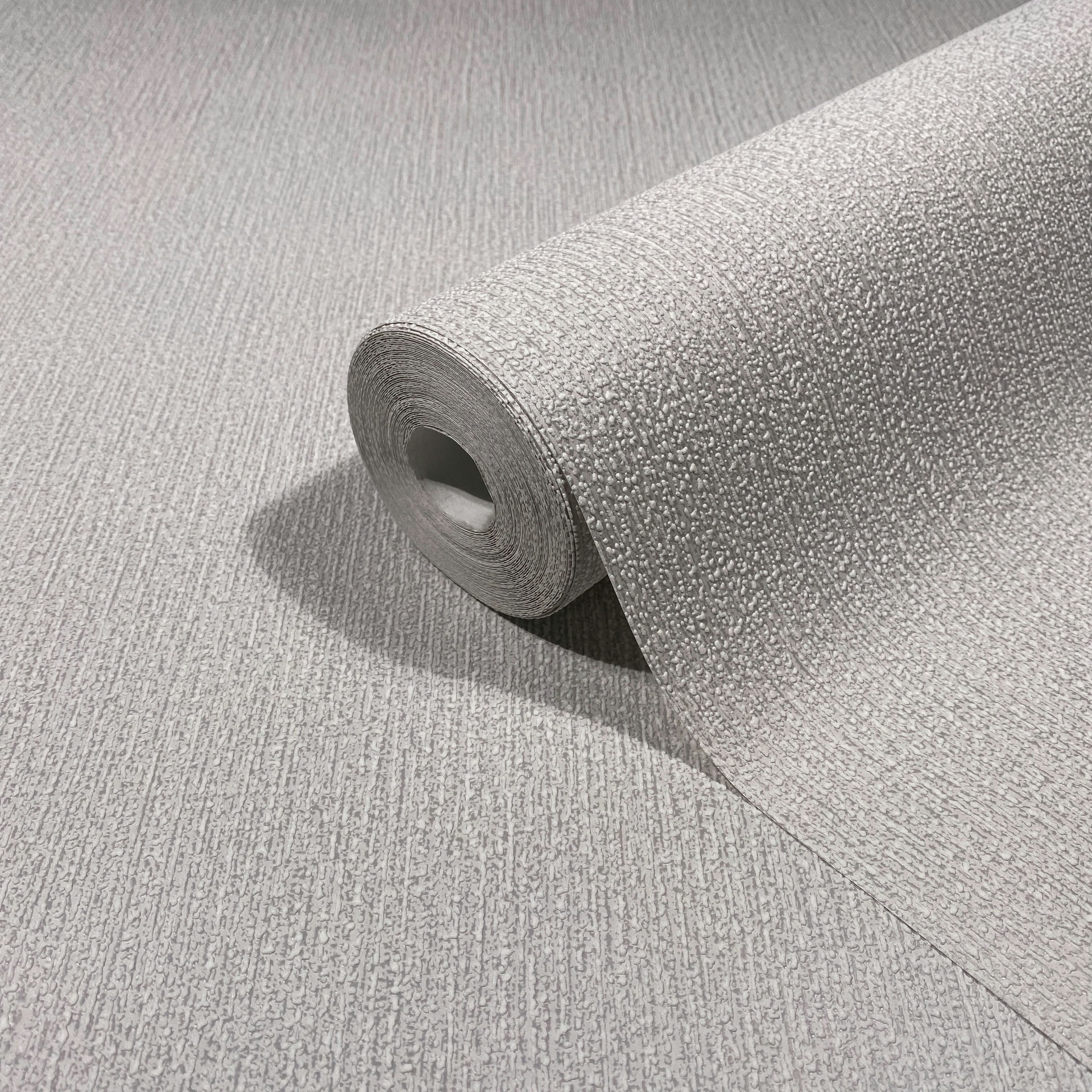 Vliesbehang in grijs, beige effen structuur Modern