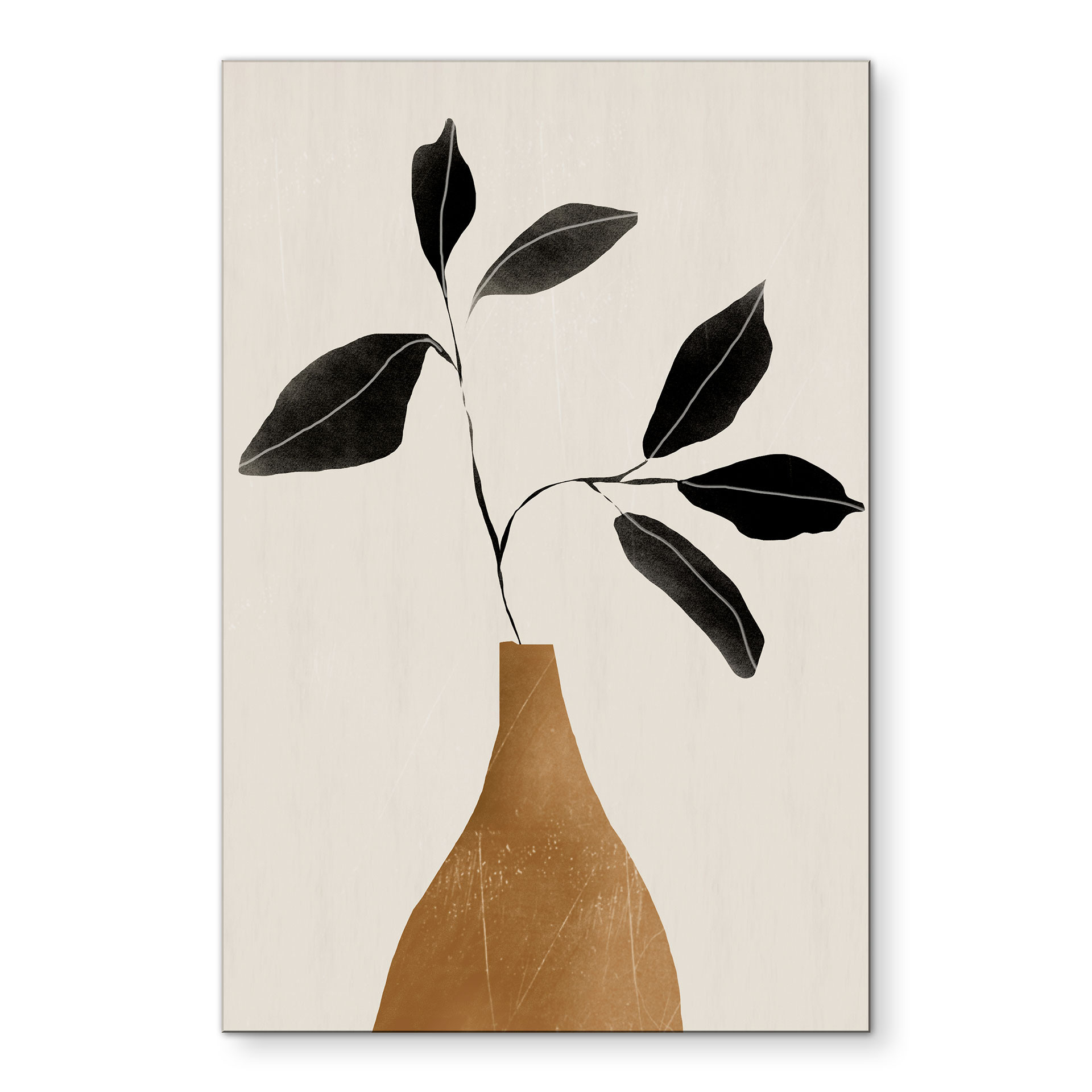 Billede af gren i gylden vase - ThingDesign – print på aluminium (Alu-Dibond)