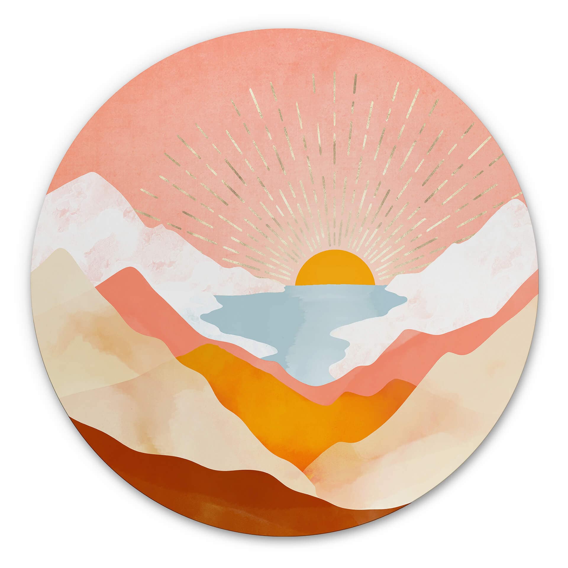 Tableau sur alu-Dibond rond SpaceFrog Designs - jour d'été