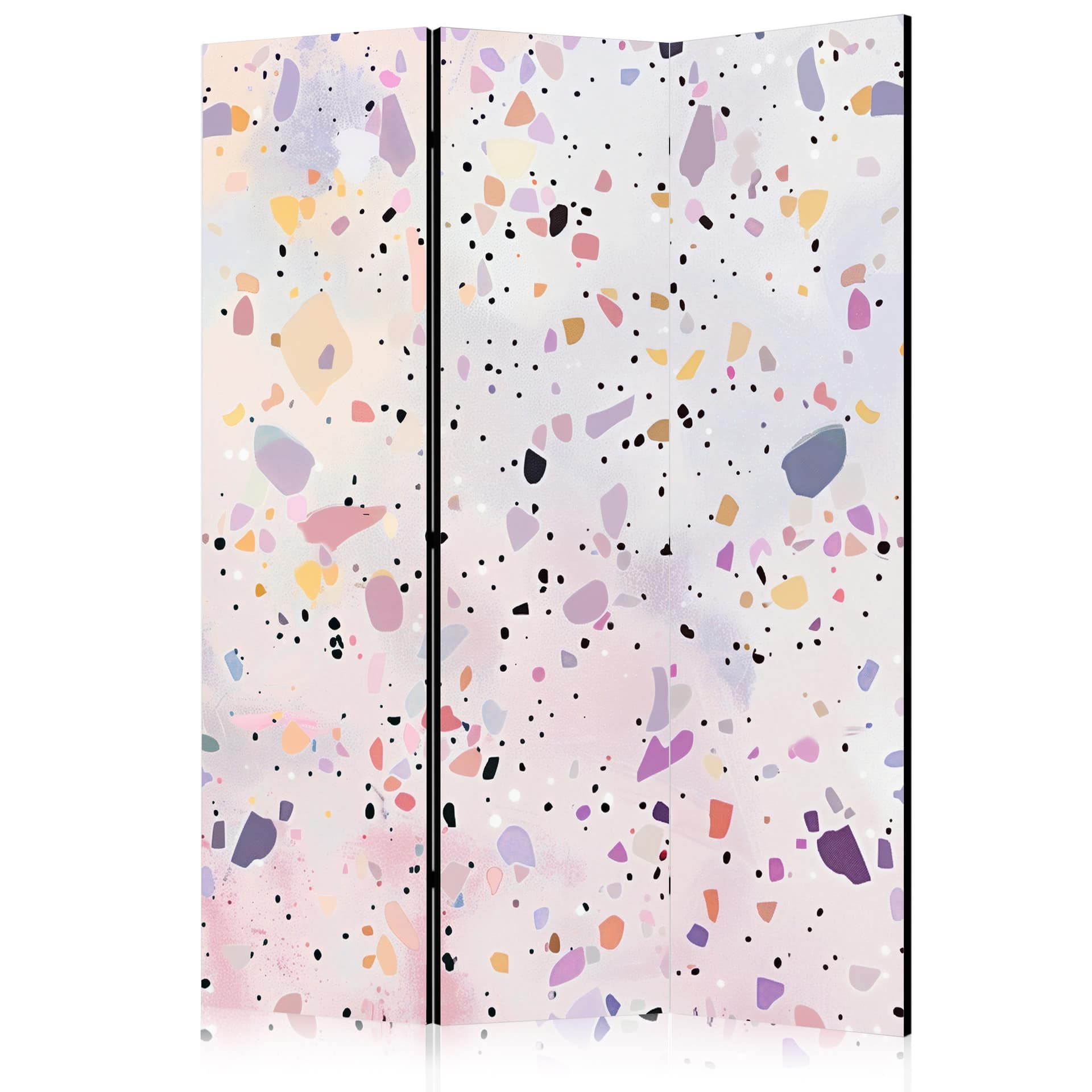 Paravent, Raumteiler freistehend, Trennwand - Terrazzo in Confetti Style - Violet-Pink - Colorful Pa