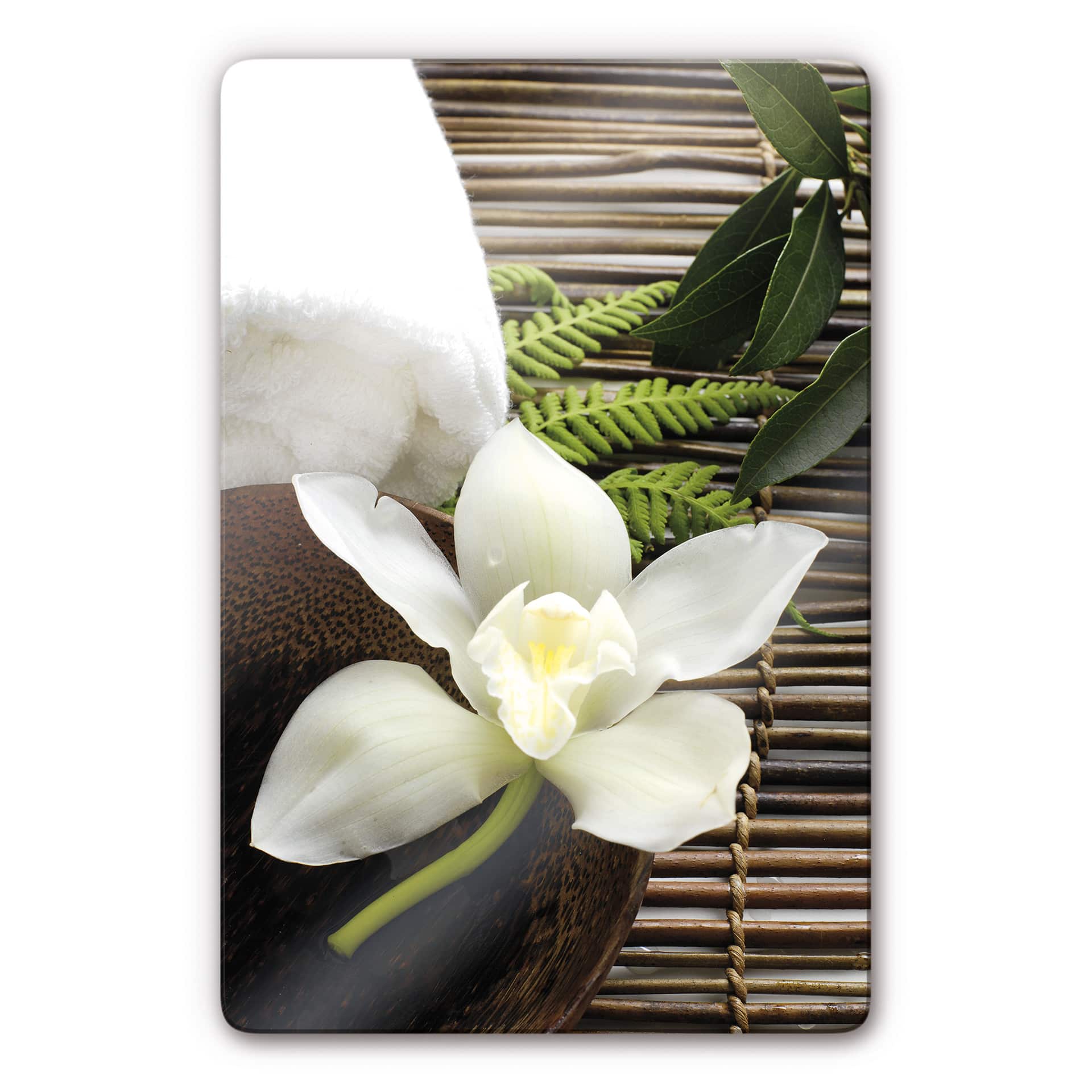 Tableau en verre - Wellness Orchidee