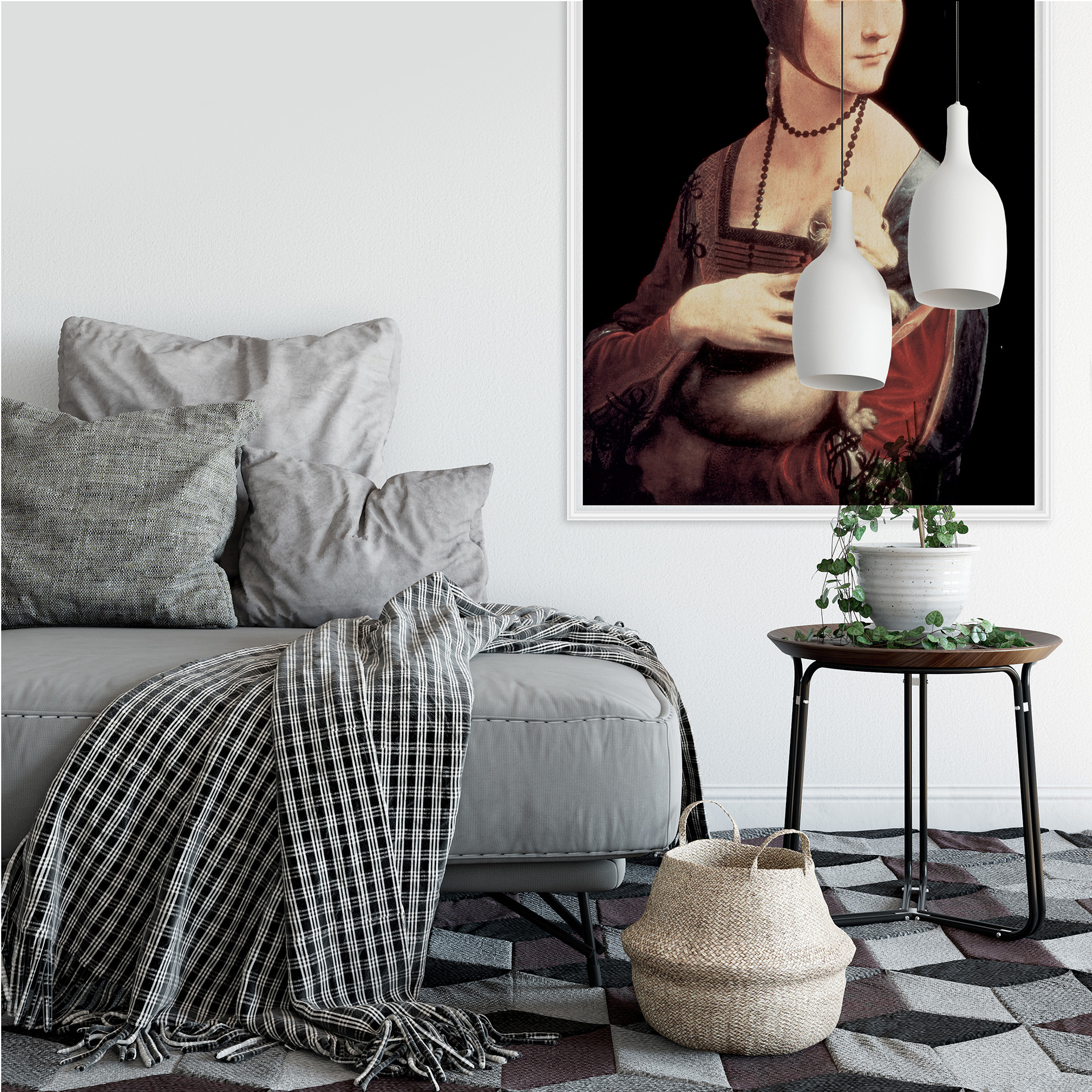 Wallprint W - Da Vinci - Die Dame mit dem Hermelin