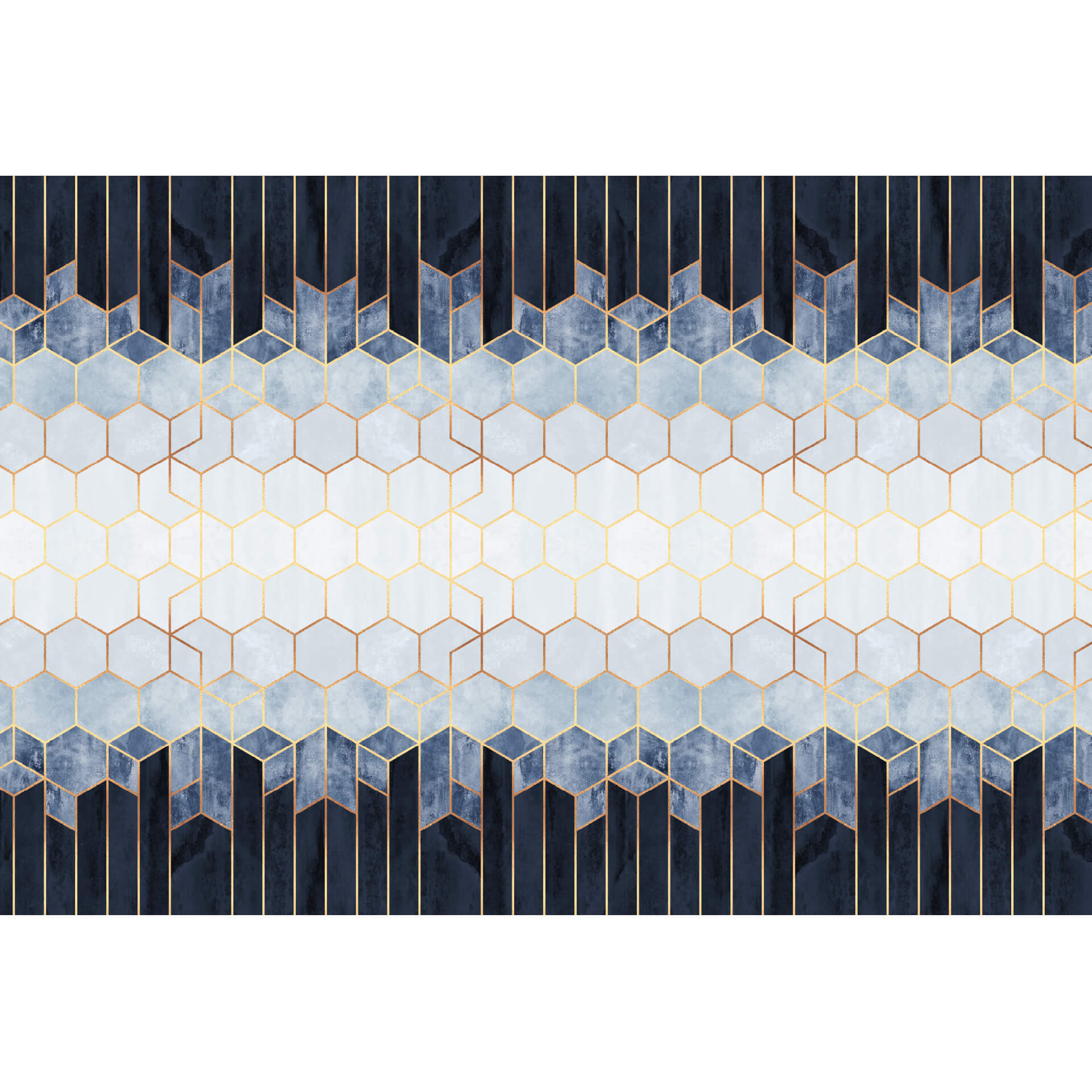 Fotobehang Fredriksson - Blue & White Hexagons