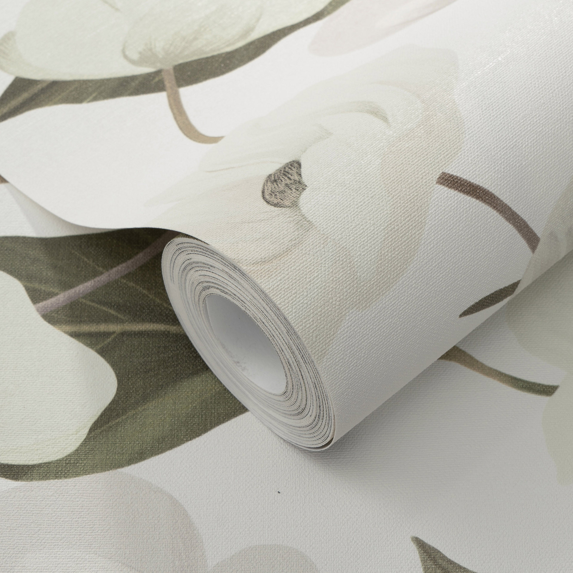 Vliesbehang, behang met bloemmotief Secret Garden groen