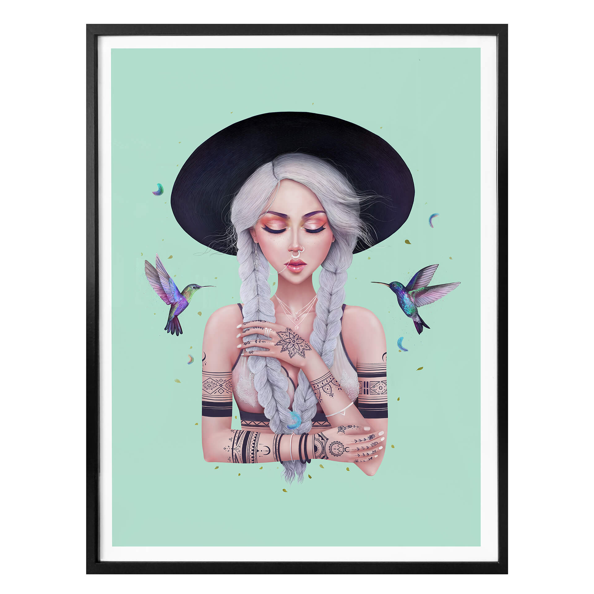 Plakat Korenkova - Boho Girl 2 mint
