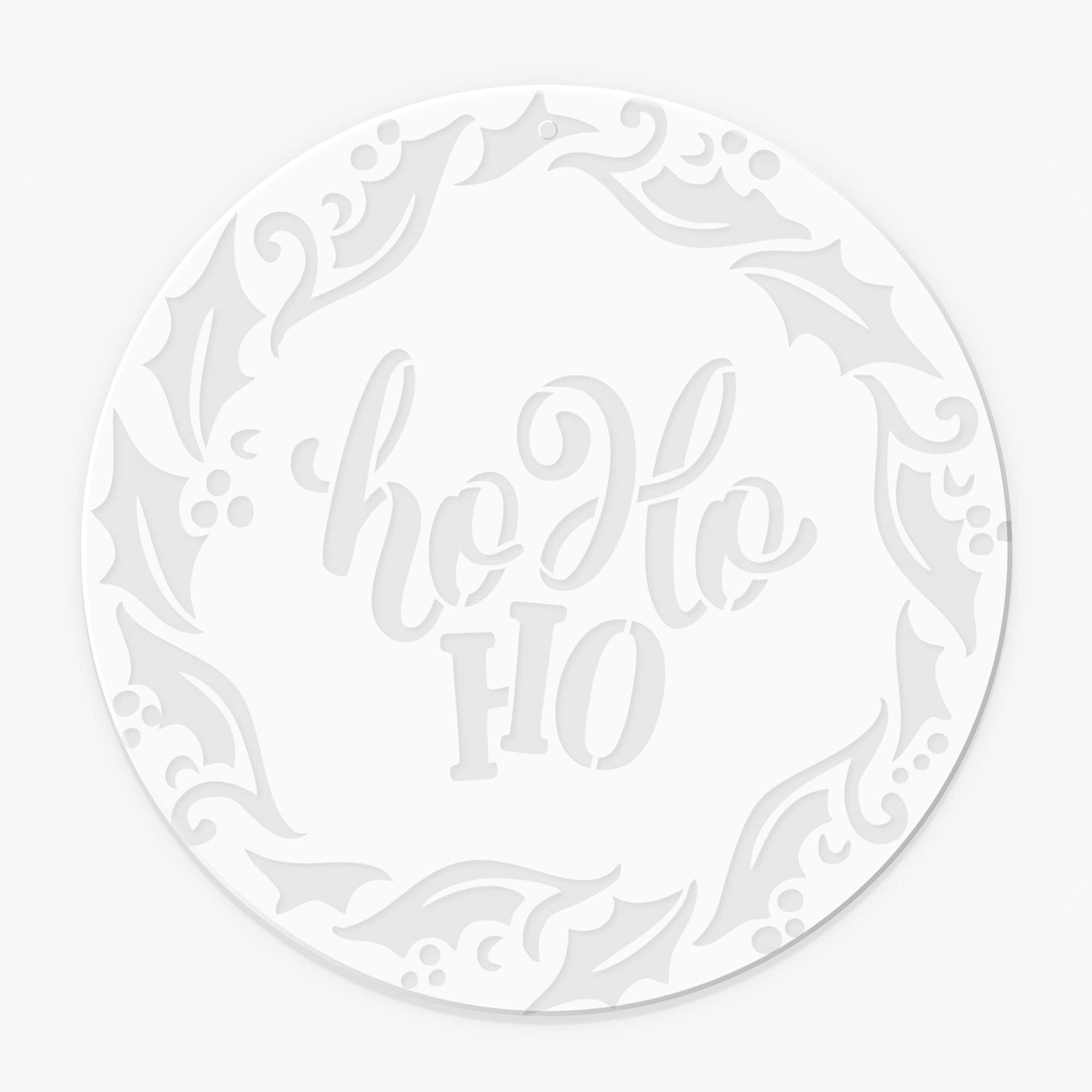 Akrylglasbillede, vinduesbillede til at hænge Ho Ho Ho op - rund