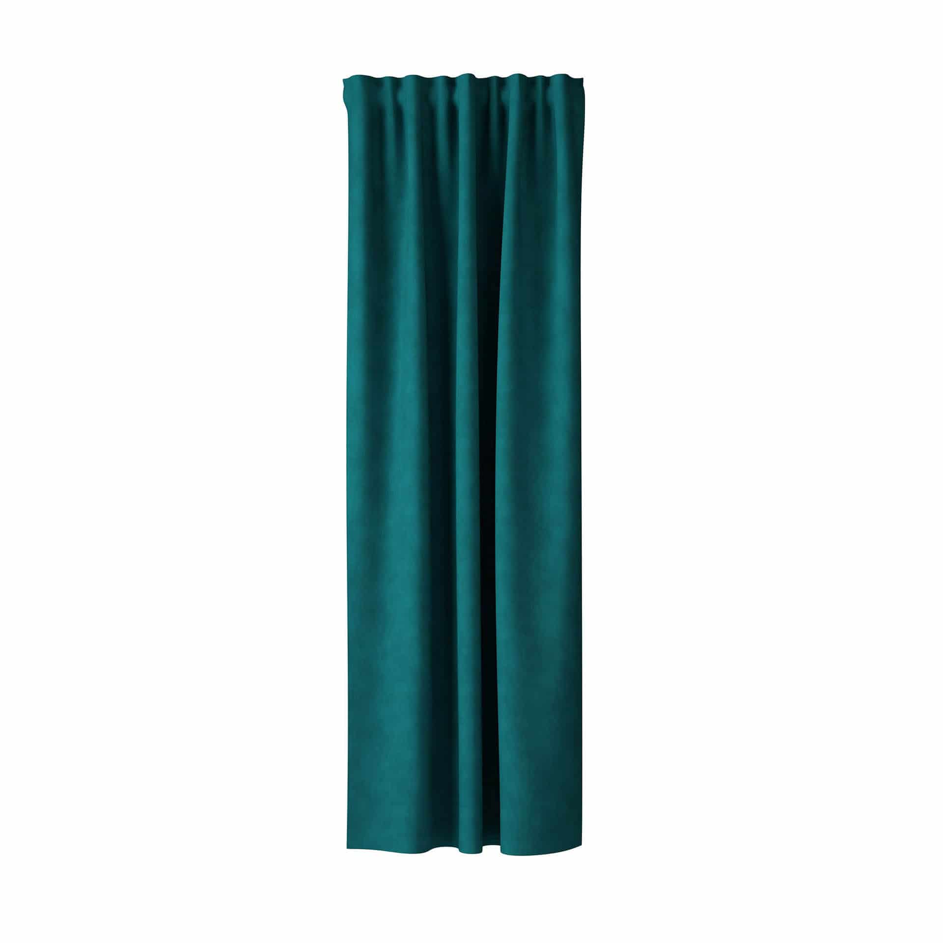 Homing Samtvorhang mit verdeckten Schlaufen Velia petrol -  2,45 x 1,4 m