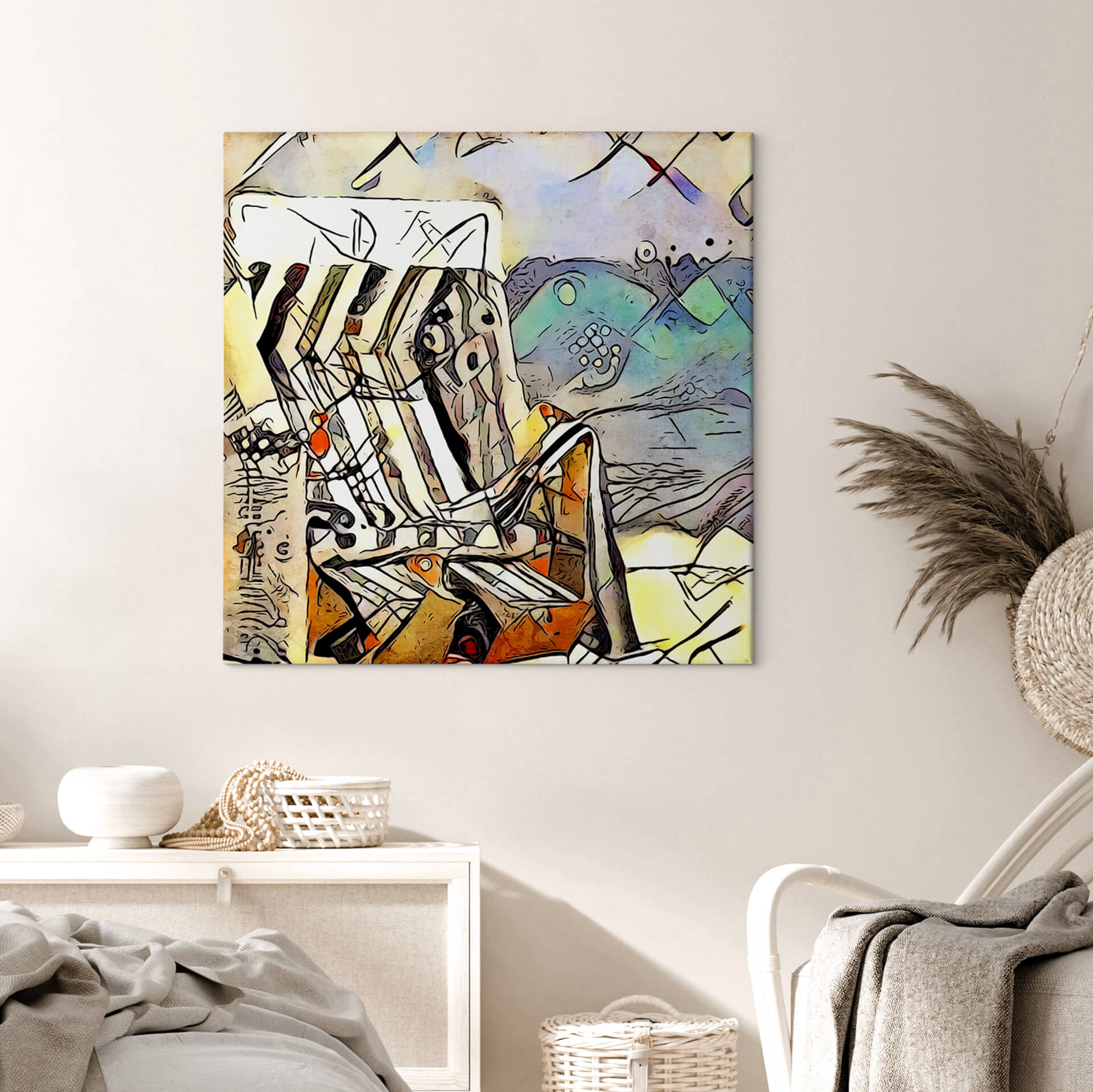 Obraz na płótnie Zamart - Kandinsky spotyka Warnemünde - Kwadrat
