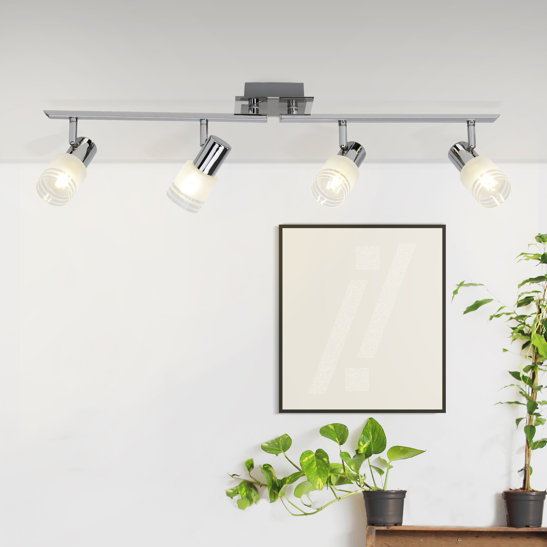 Spotrohr Lana, metallic, 4, 17 x 79 cm, Glas Strahler