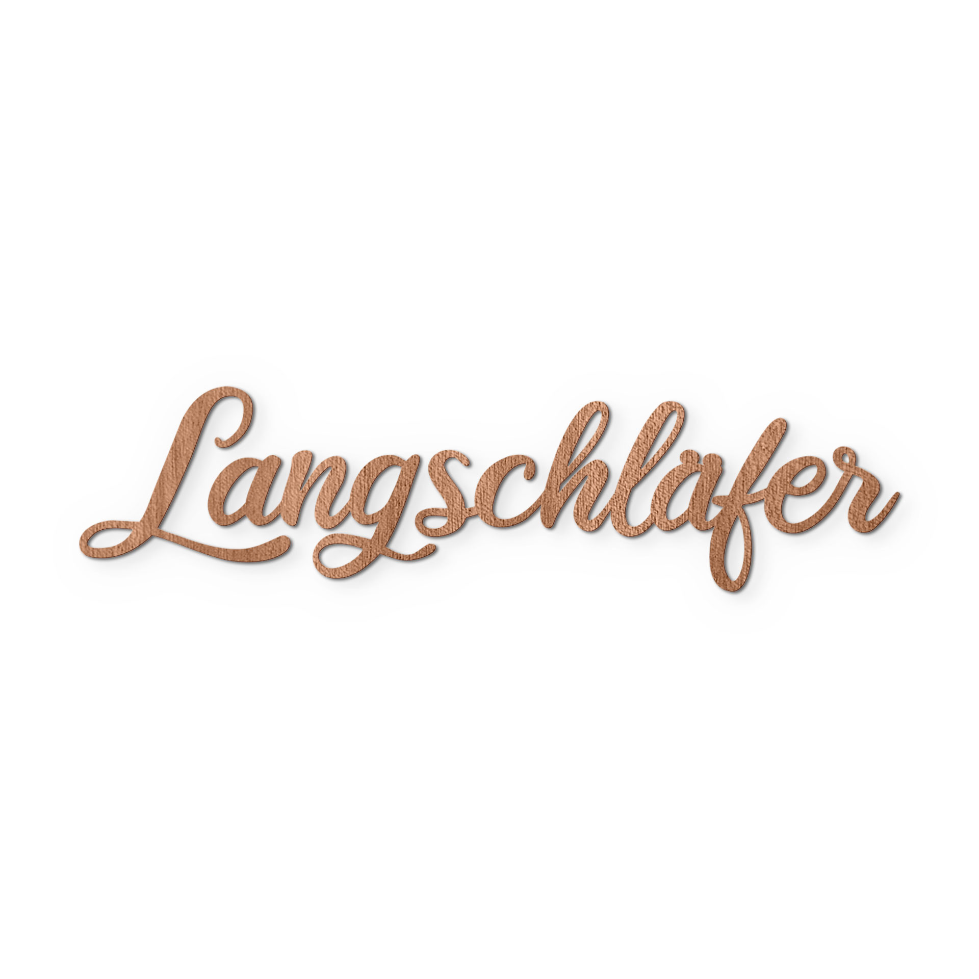 3D Schriftzug Langschläfer - Wanddeko fürs Schlafzimmer - Mahagoniholz
