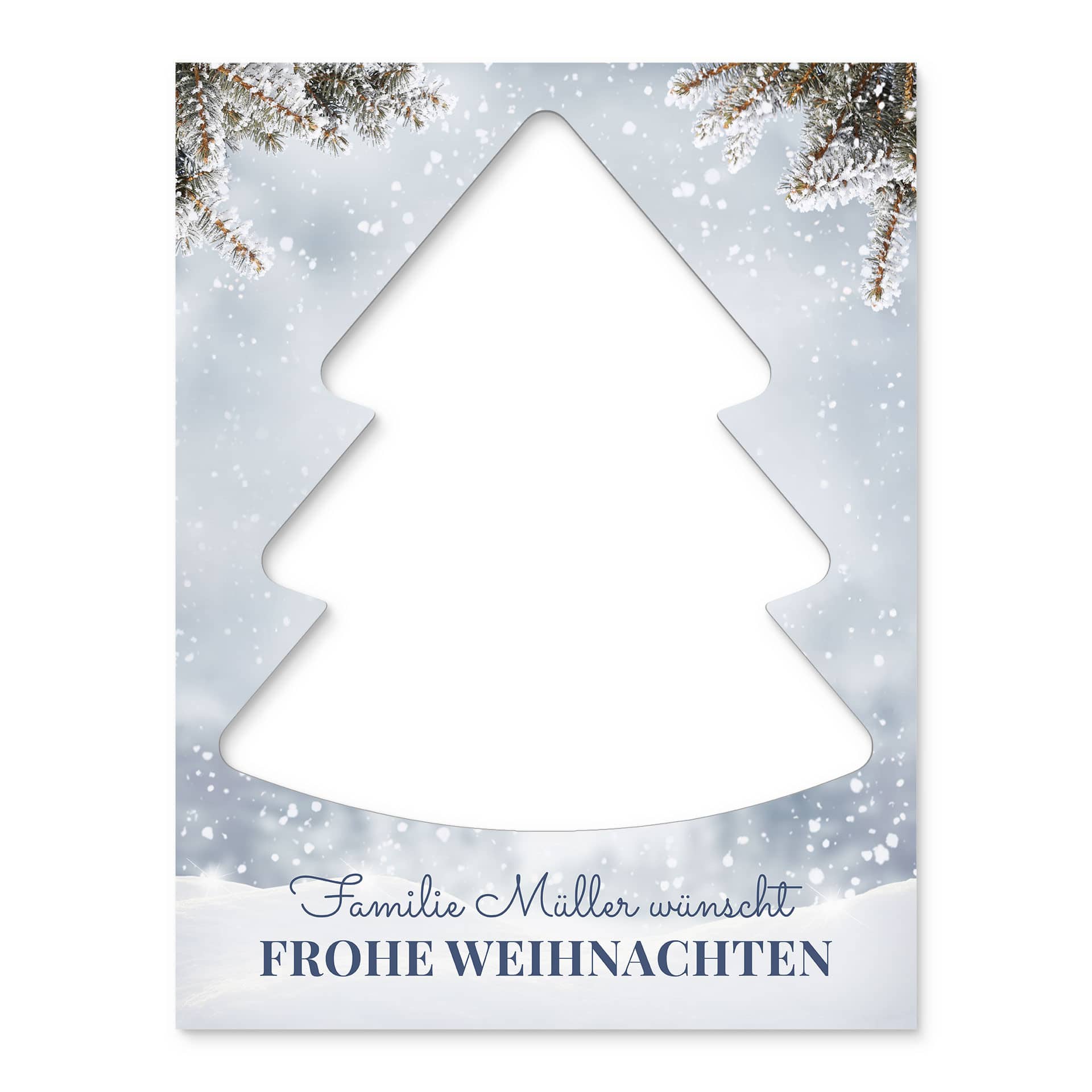 Fotorahmen Frohe Weihnachten mit Tannenbaum - personalisierbar