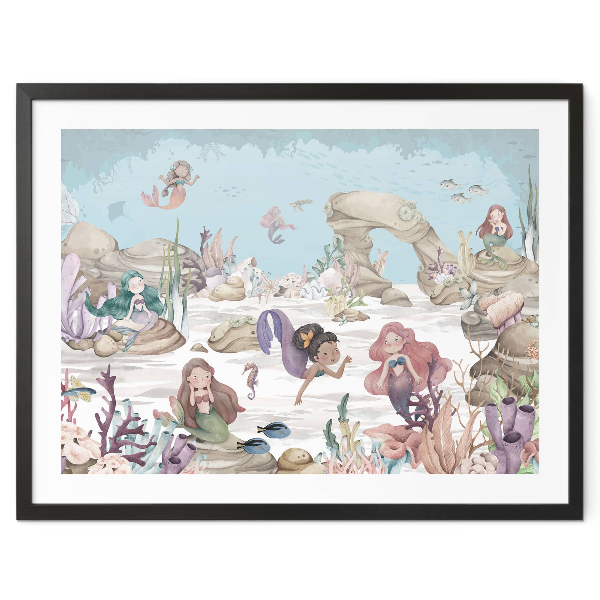 Poster Royaume sous-marin magique des sirènes - Oliver Robins