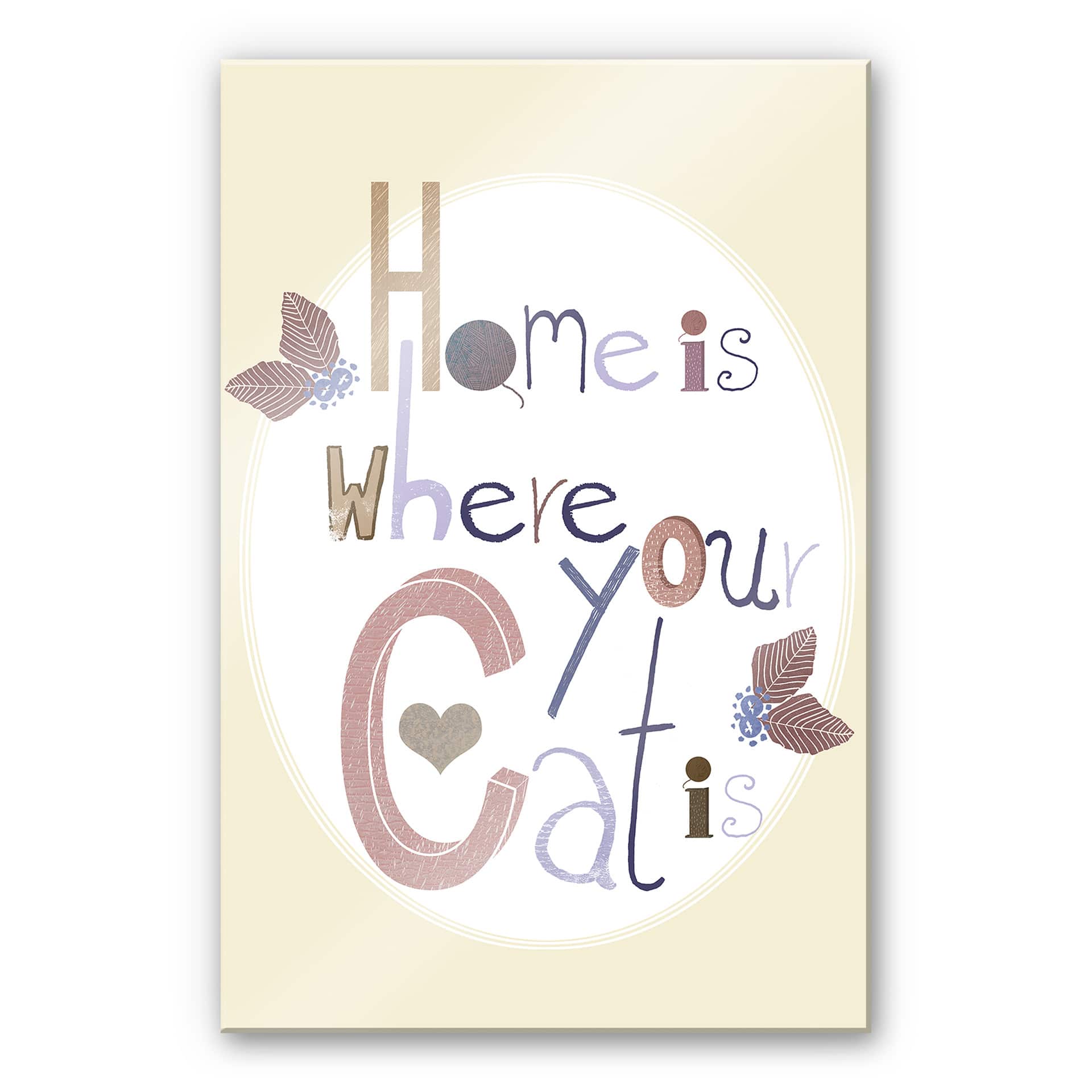 Tableau en verre acrylique - Loske - Home is where your Cat is