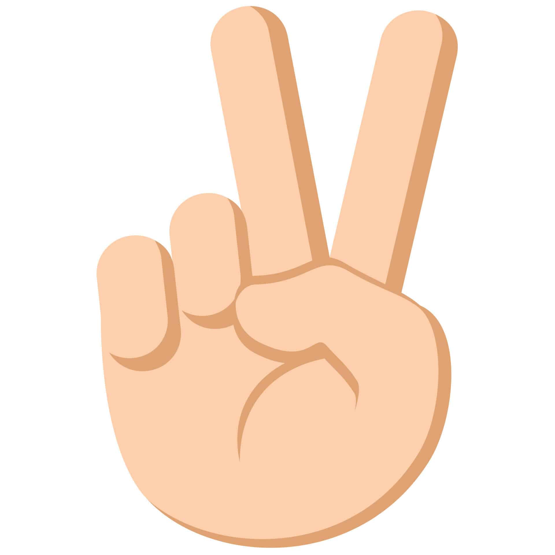 Muursticker Emoji Victory Hand