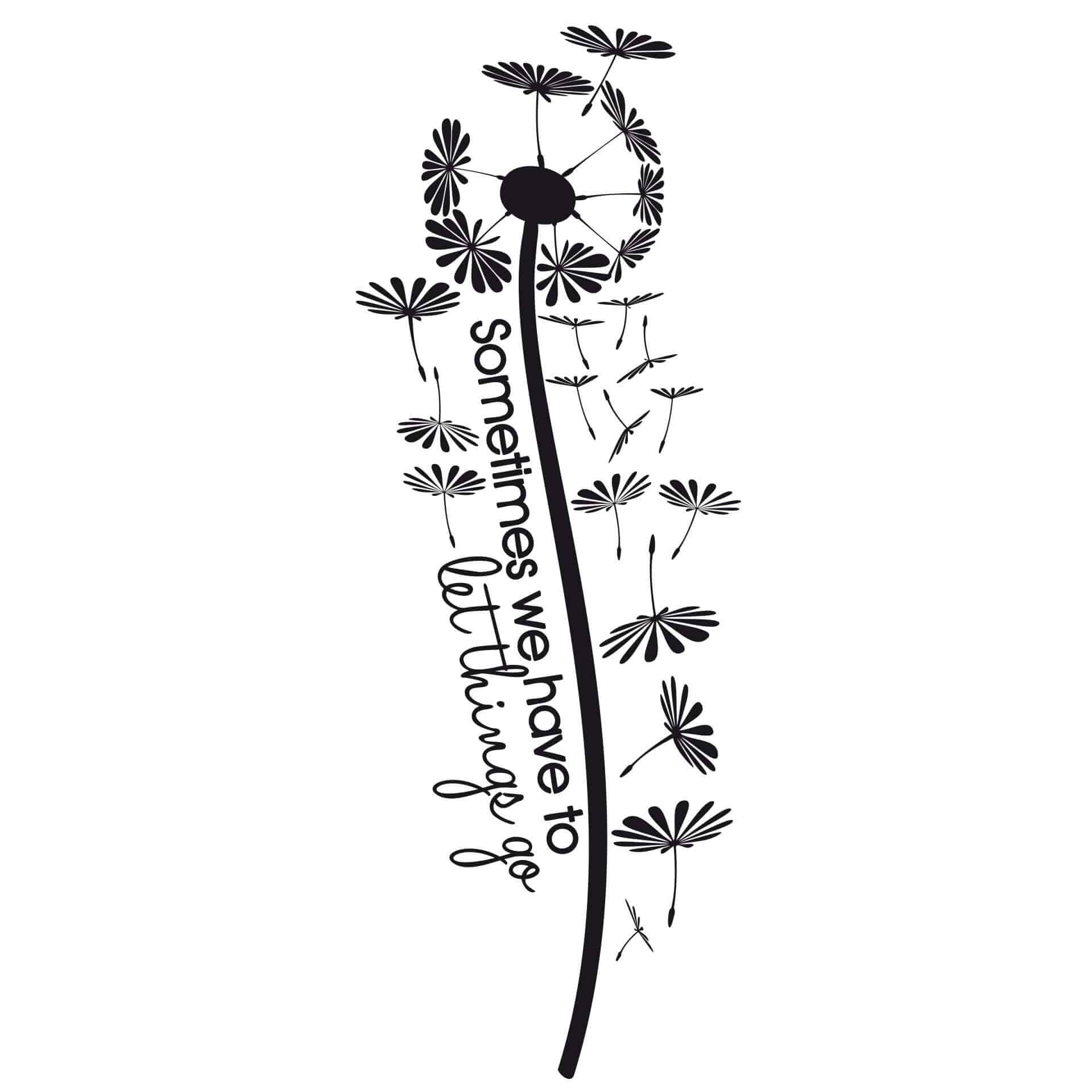 Wallstickers - Mælkebøtte - Sometimes we have to let things go