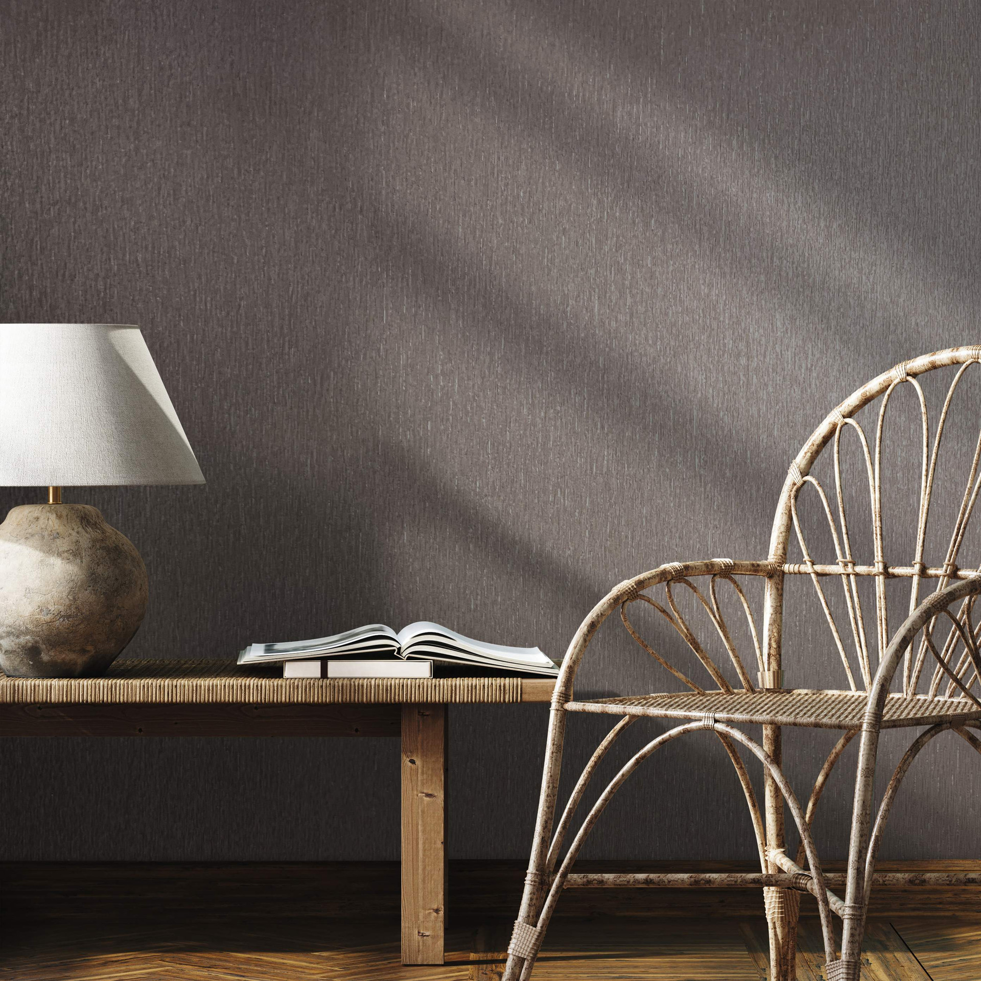 Effen behang, vliesbehang Novamur Jackie beige