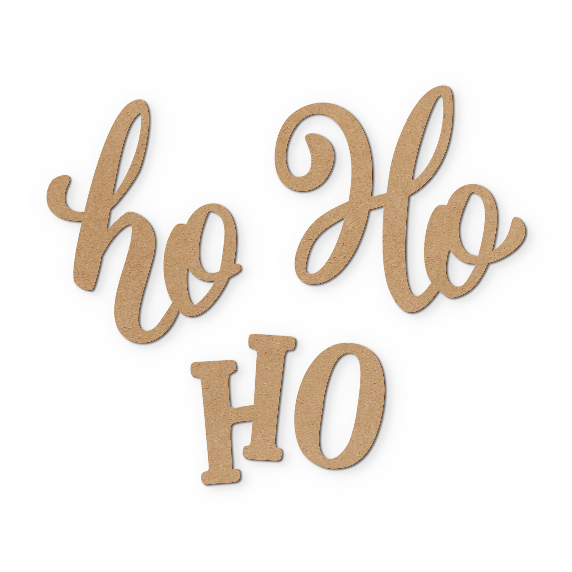 3D Schriftzug Weihnachten - Ho Ho Ho - MDF Natur