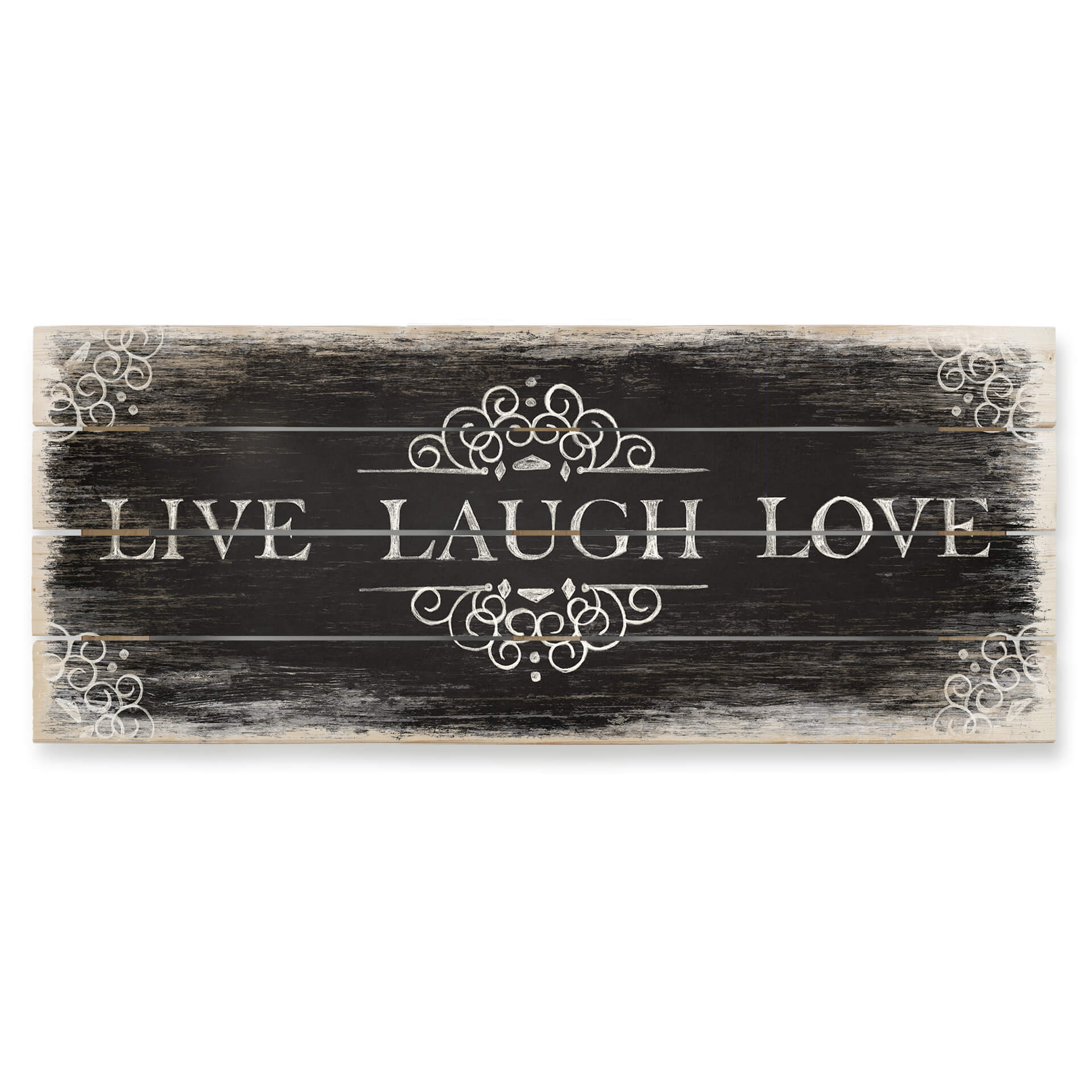 Obraz drewniany Live Laugh Love 02 - Panorama