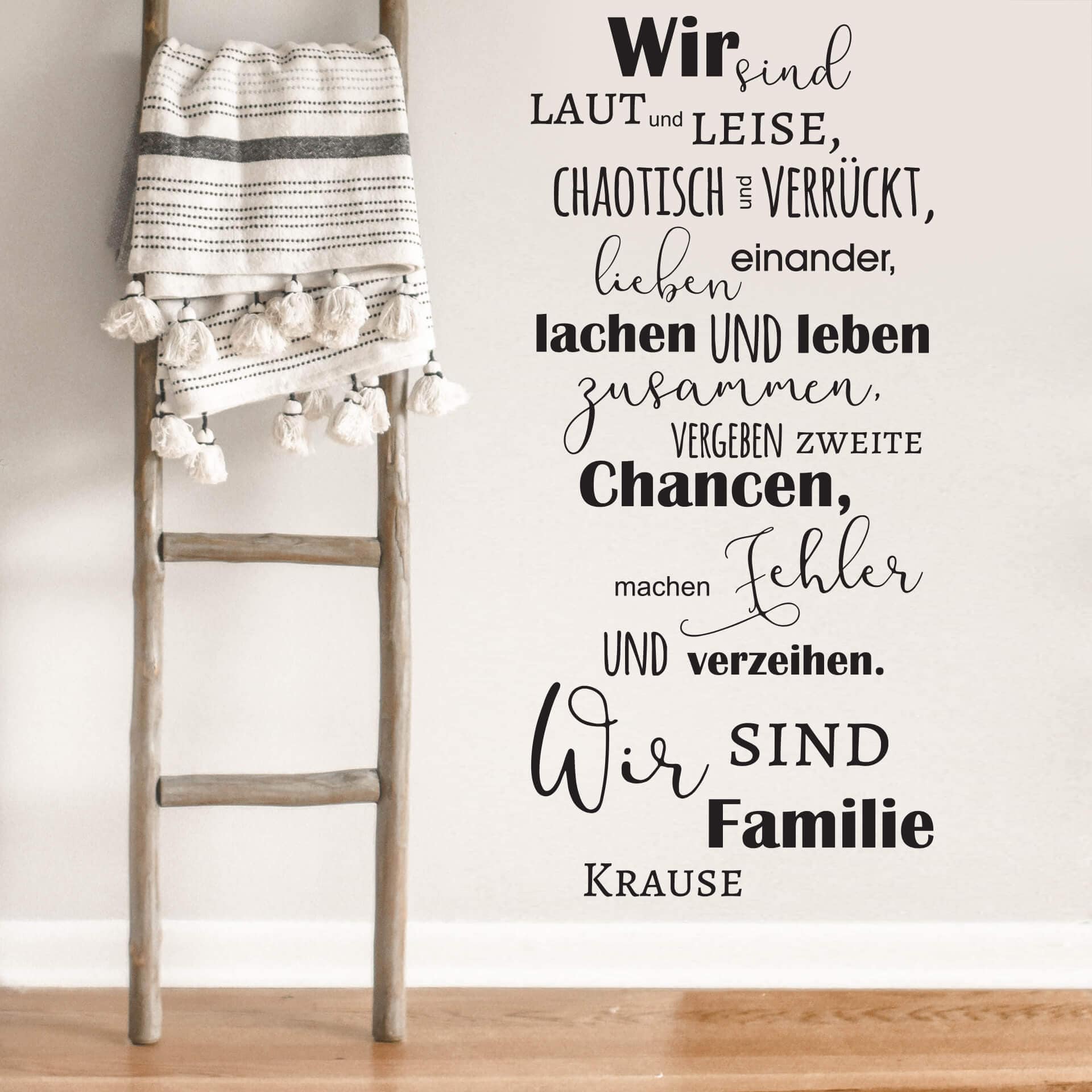 Wandtattoo Wir sind laut und leise + Wunschname