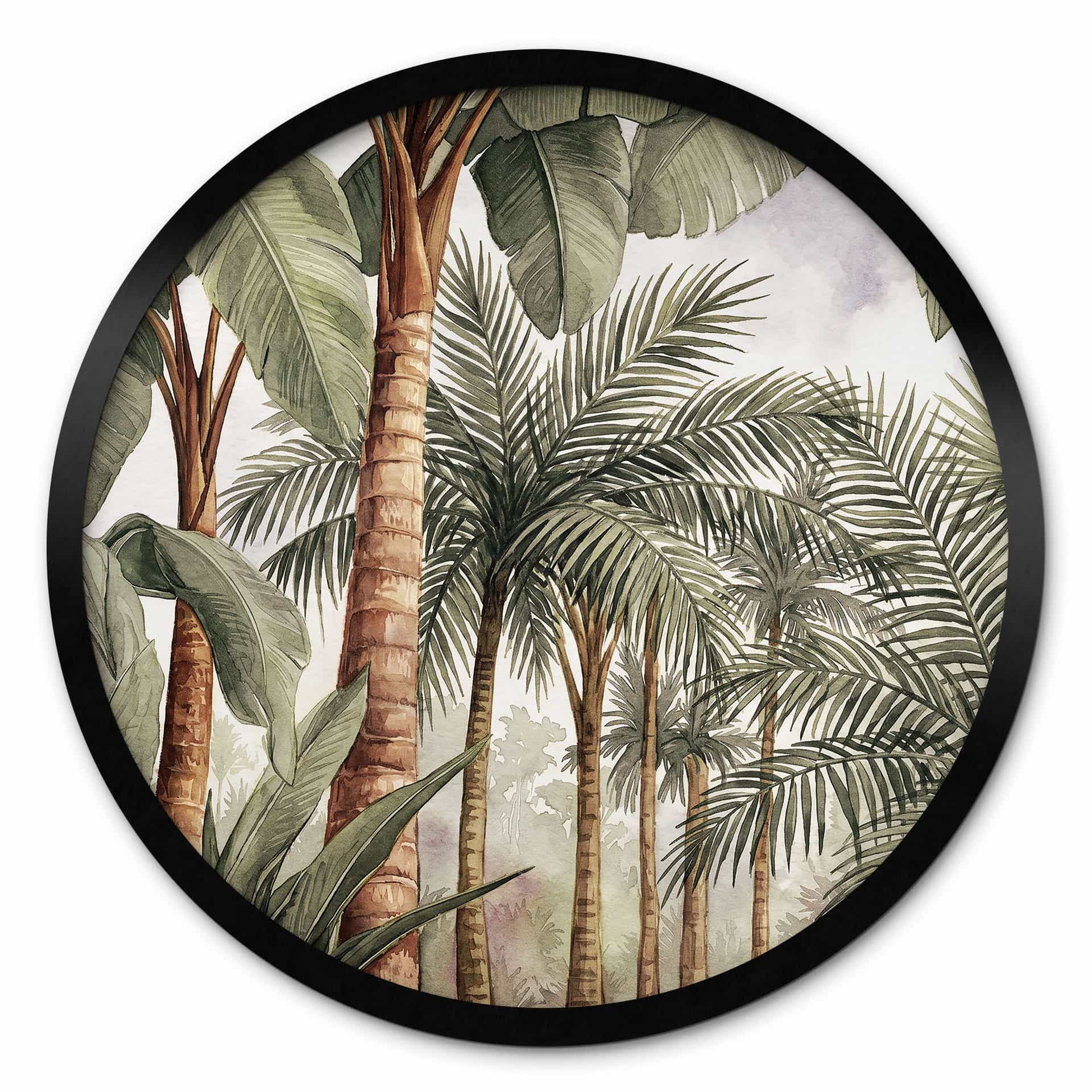Poster Foresta Tropicale di Palme - Pictufy Studio - Rotondo