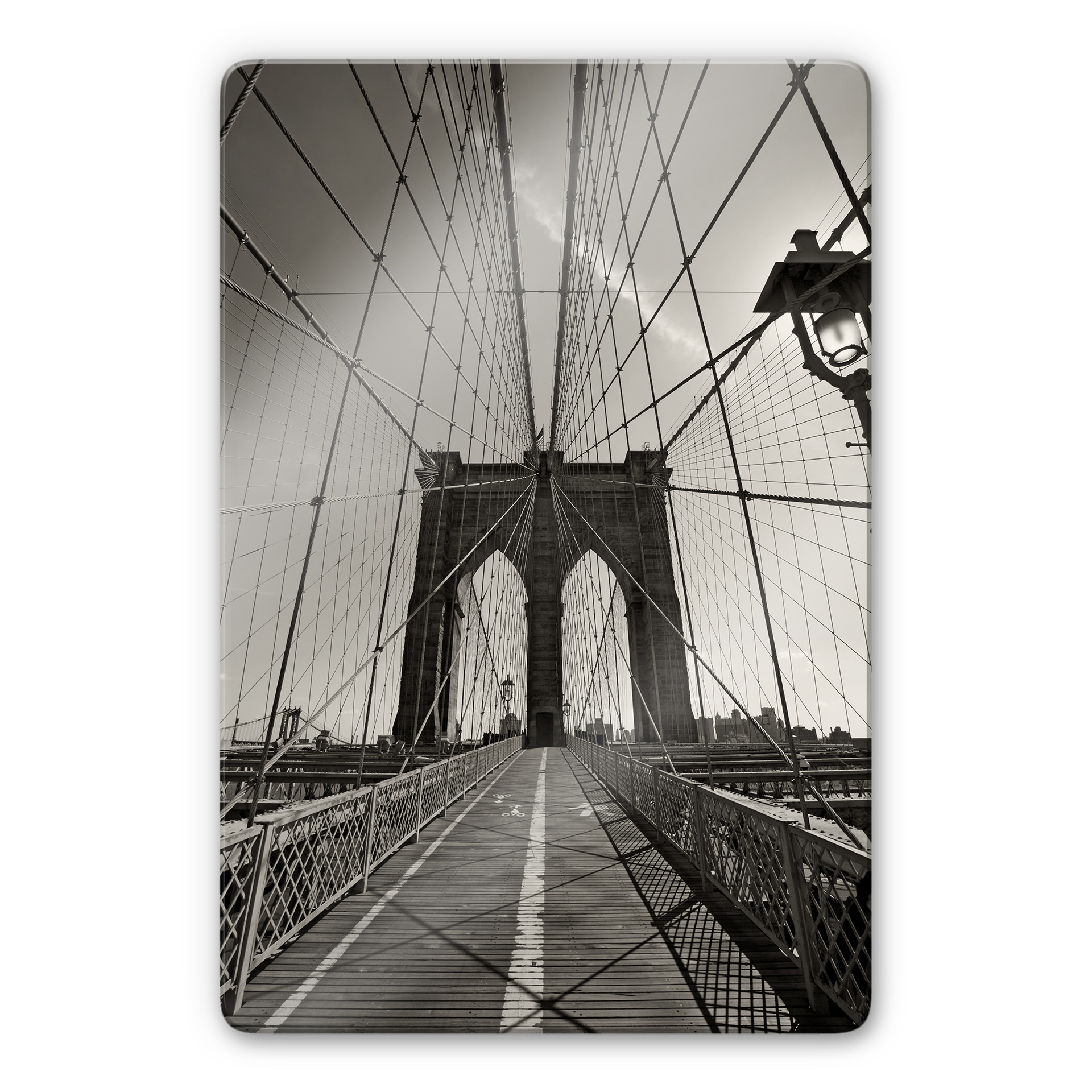 Tableau en verre - Brooklyn Bridge en perspective