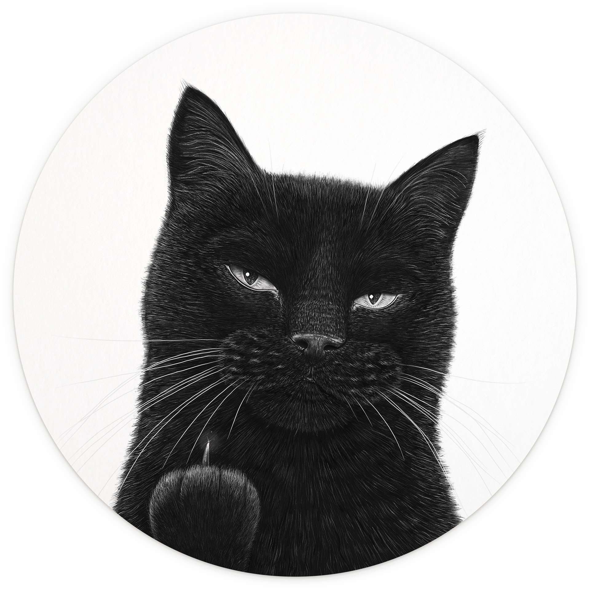 Fotobehang Brutale zwarte kat - Korenkova - Rond