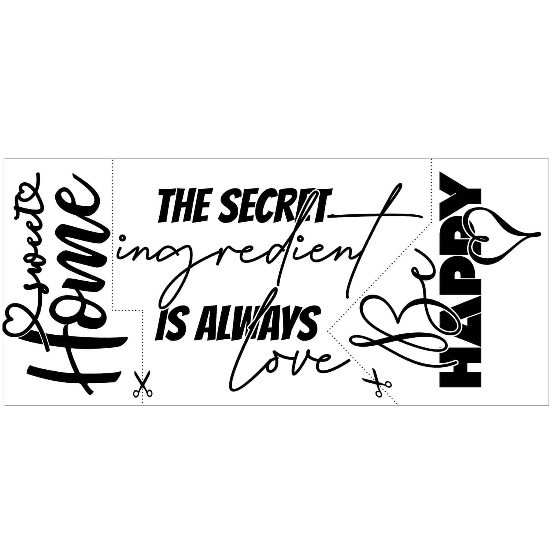Wandtattoo Sprüche Set Home & Love (3-teilig)