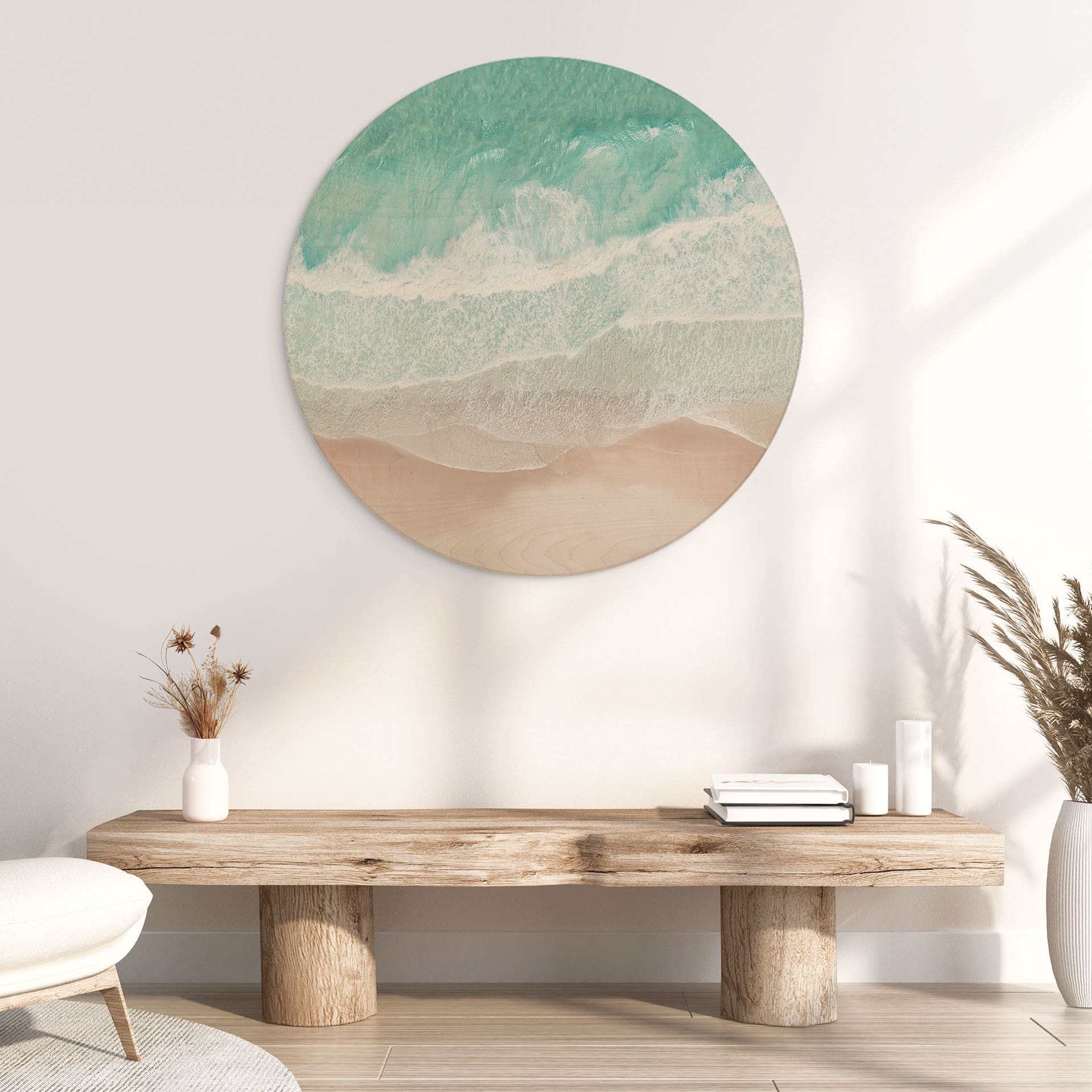 Stampa su legno Onde delicate sulla spiaggia - Sisi & Seb - Tondo