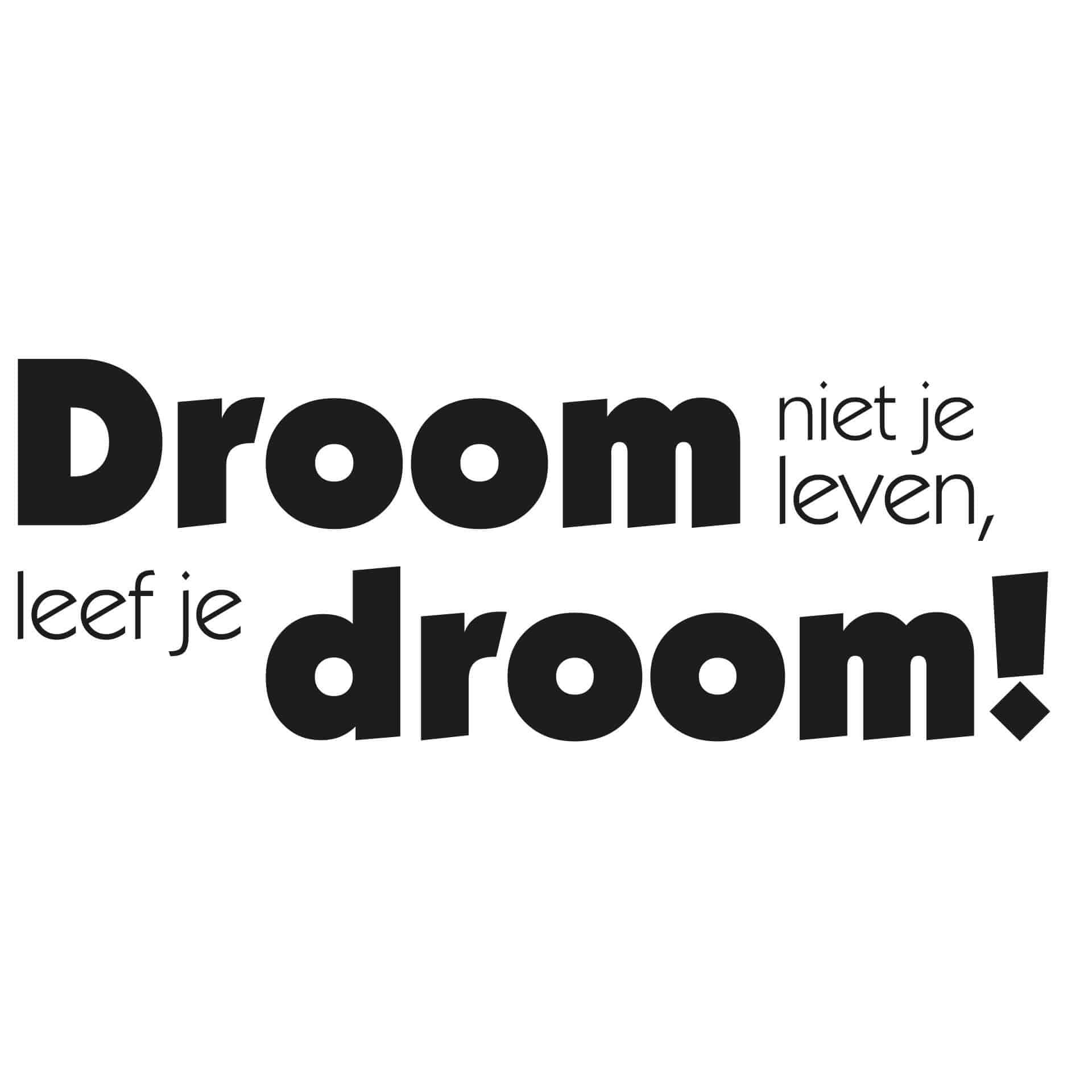 Wandtattoo Droom niet je leeven, leef je droom!