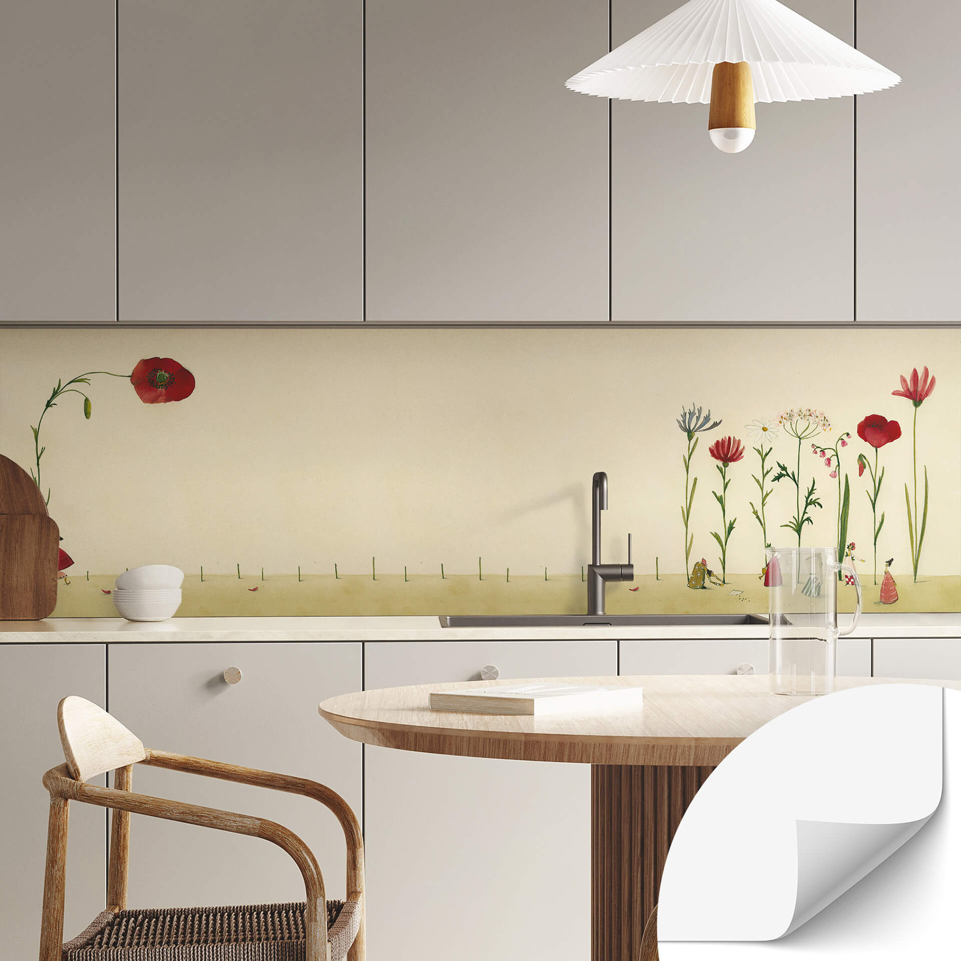 Revêtement pour cuisine autocollant Leffler - Graines de fleurs