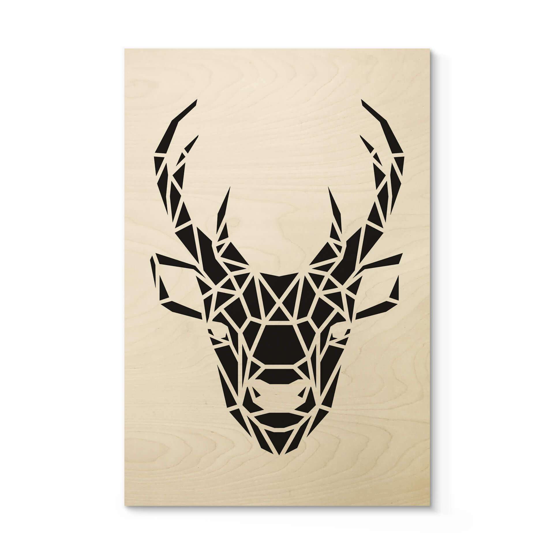 Plakat drewniany origami głowa jelenia