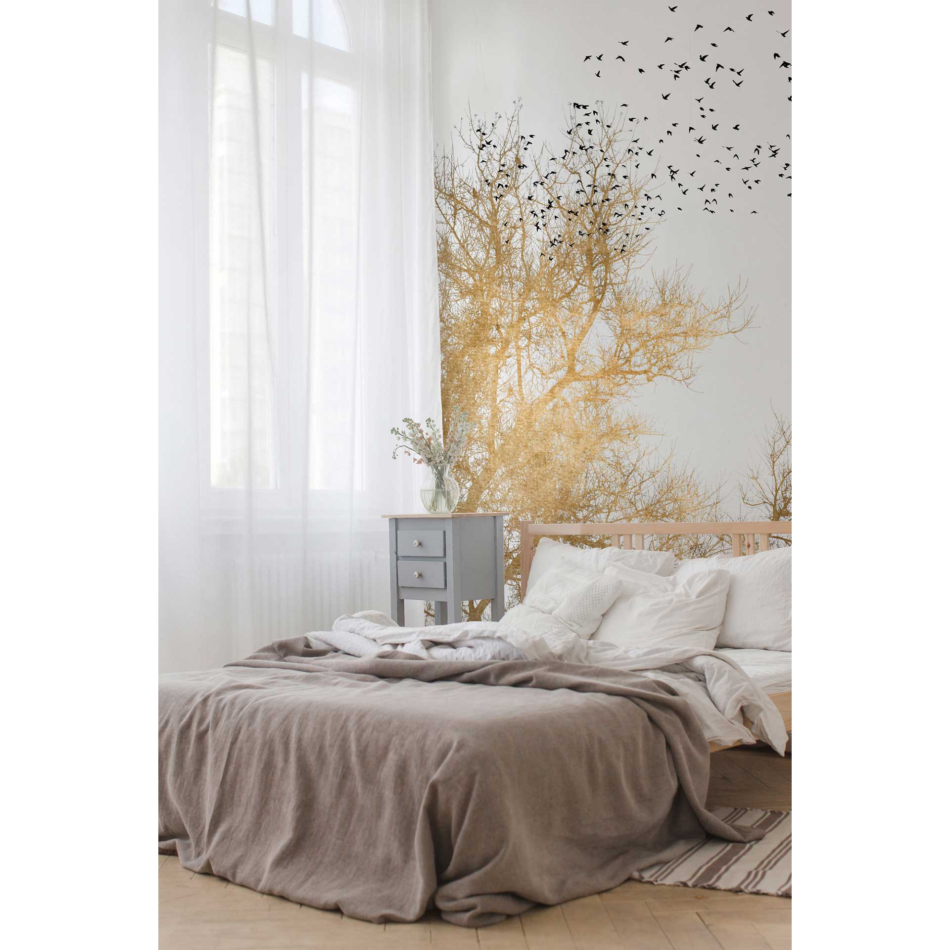 Livingwalls Fotobehang ARTist Kubistika - Golden Skies