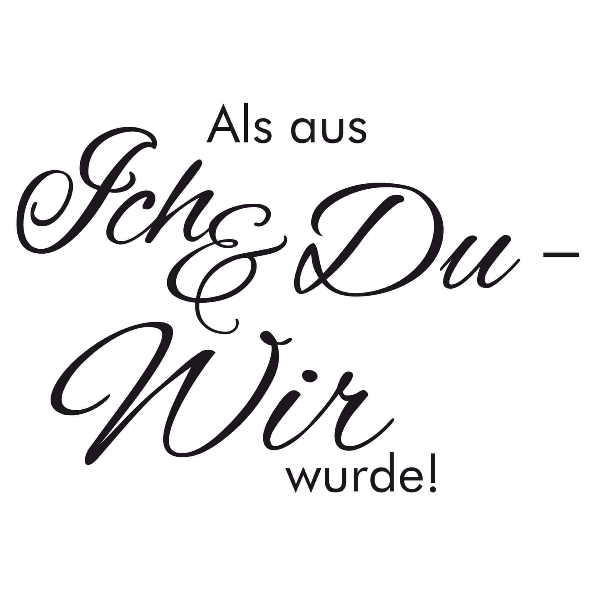 Wandtattoo Als aus ich und du... inkl. 4 Bilderrahmen