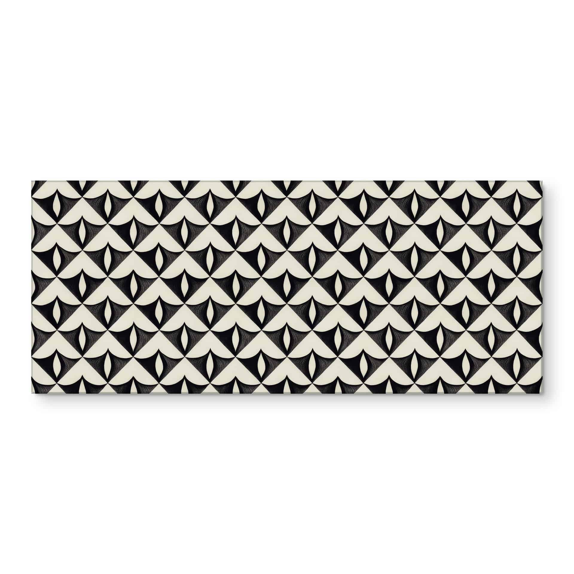 Küchenrückwand Geometrische Ornamente in Schwarz-beige - Treechild